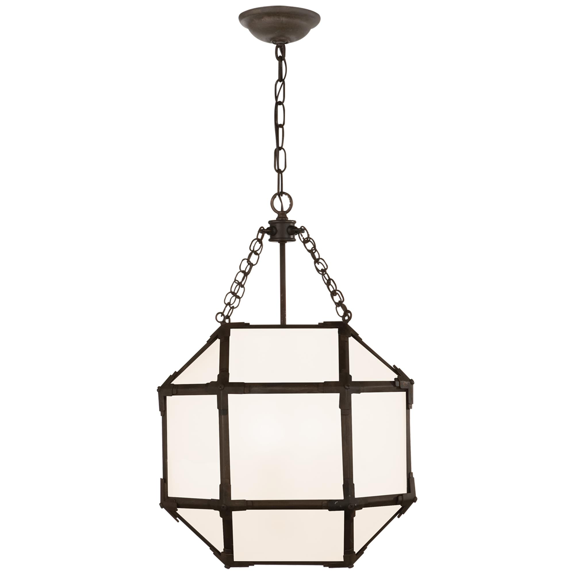 Shown in Antique Zinc finish and White glass and White Glass shade