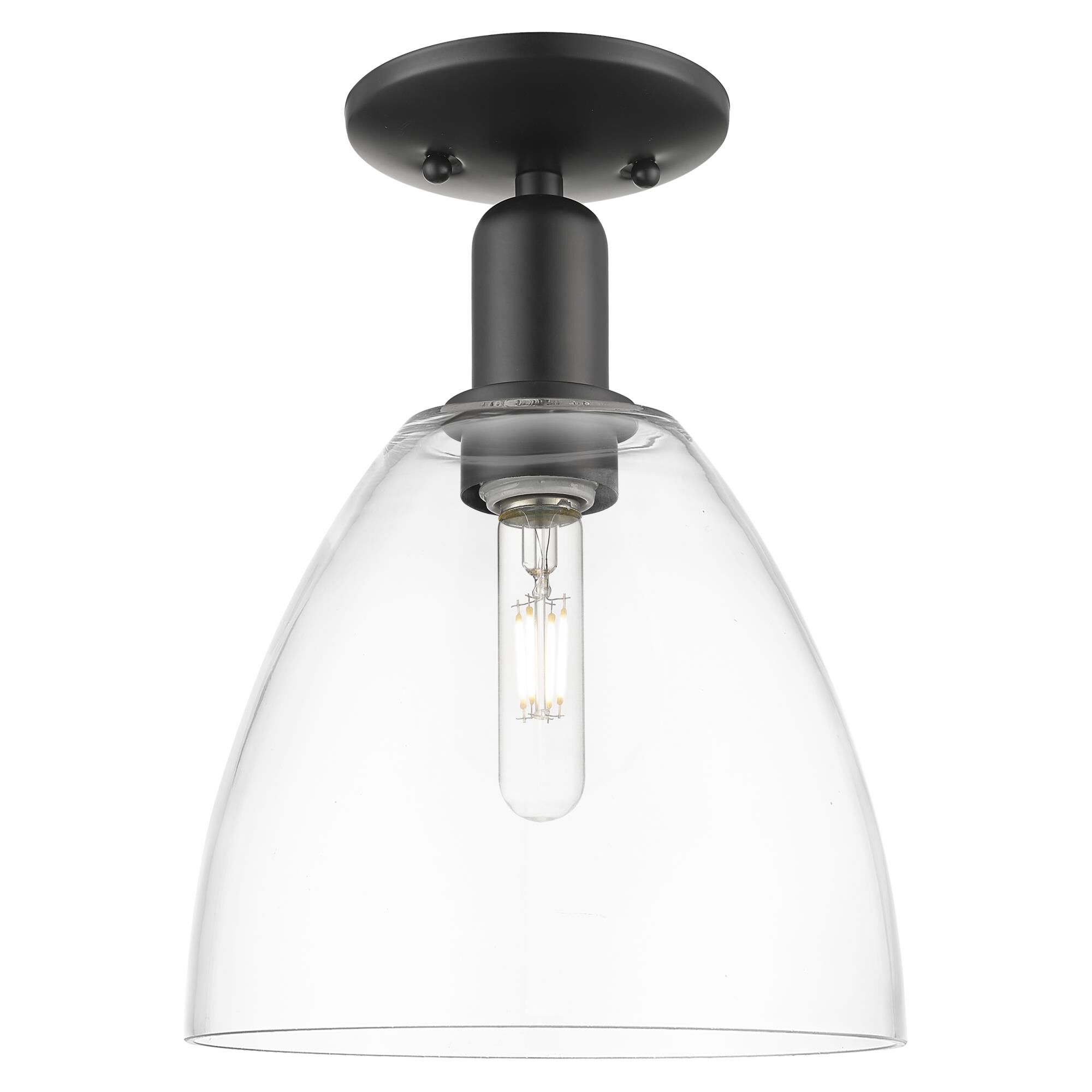 Shown in Matte Black finish and Clear glass