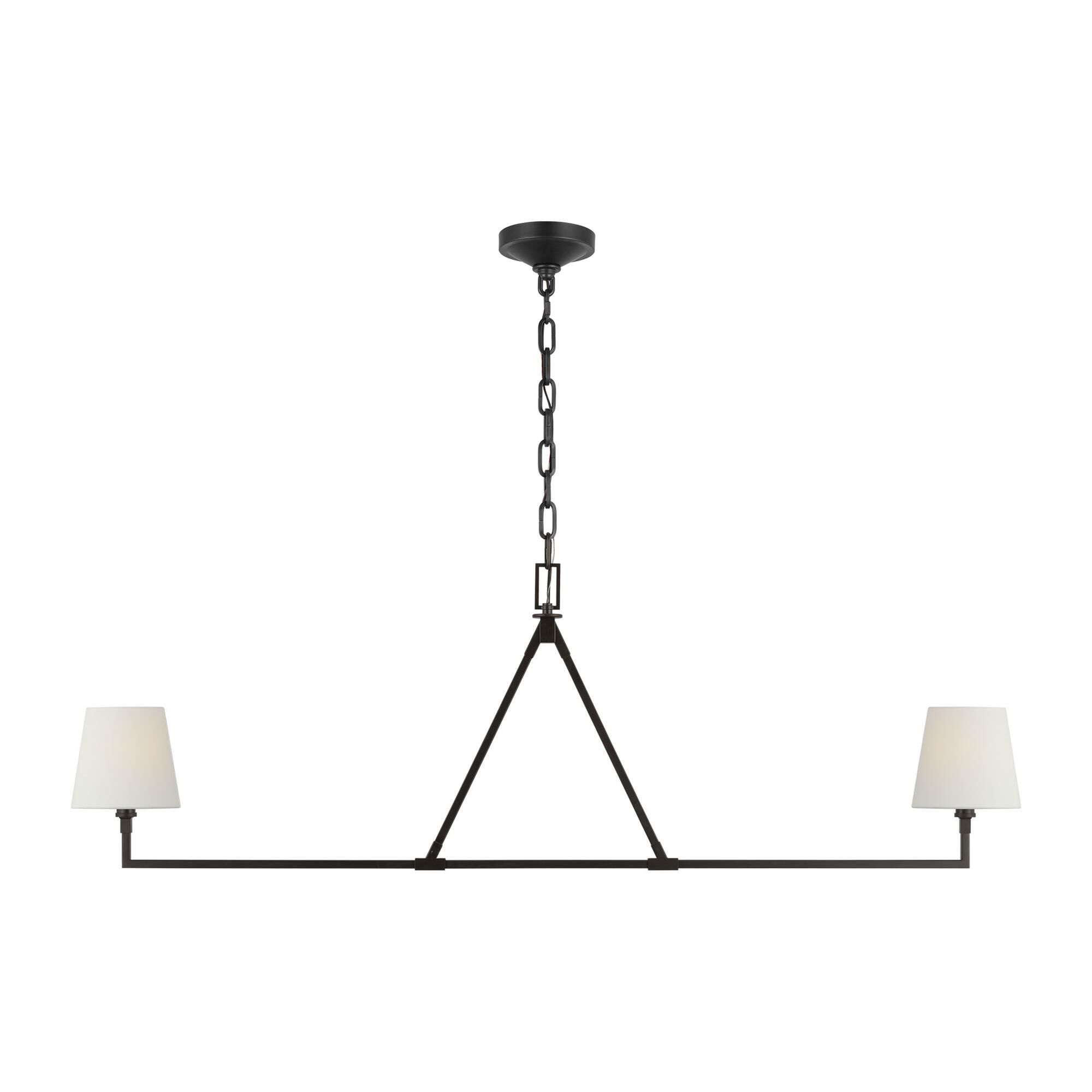 Shown in Aged Iron finish and White Linen shade