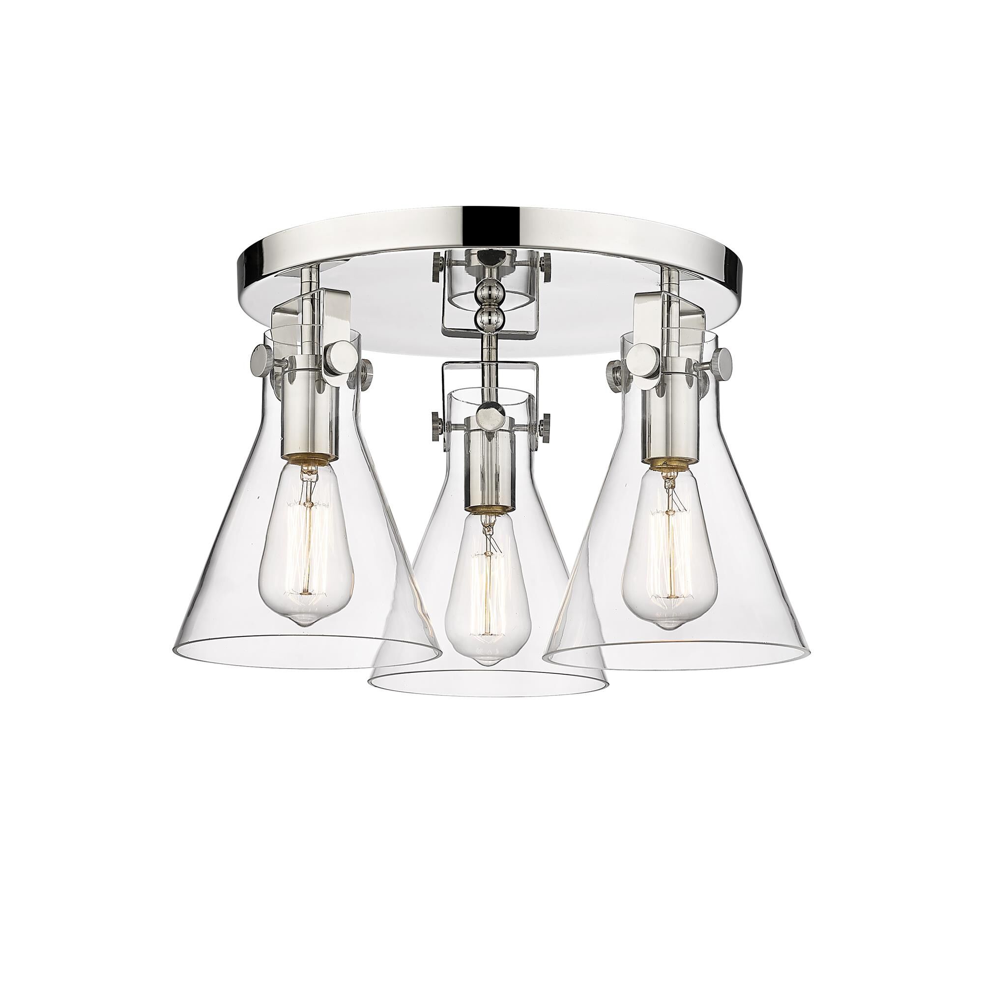 Shown in Polished Nickel finish and Clear glass