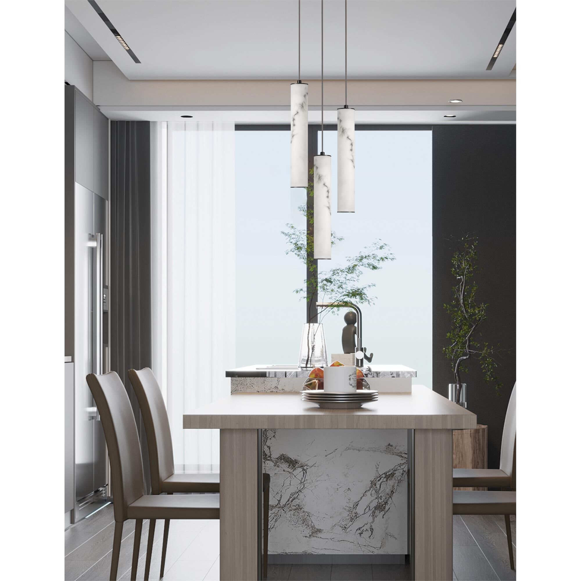 Shown in Matte Black finish and White shade