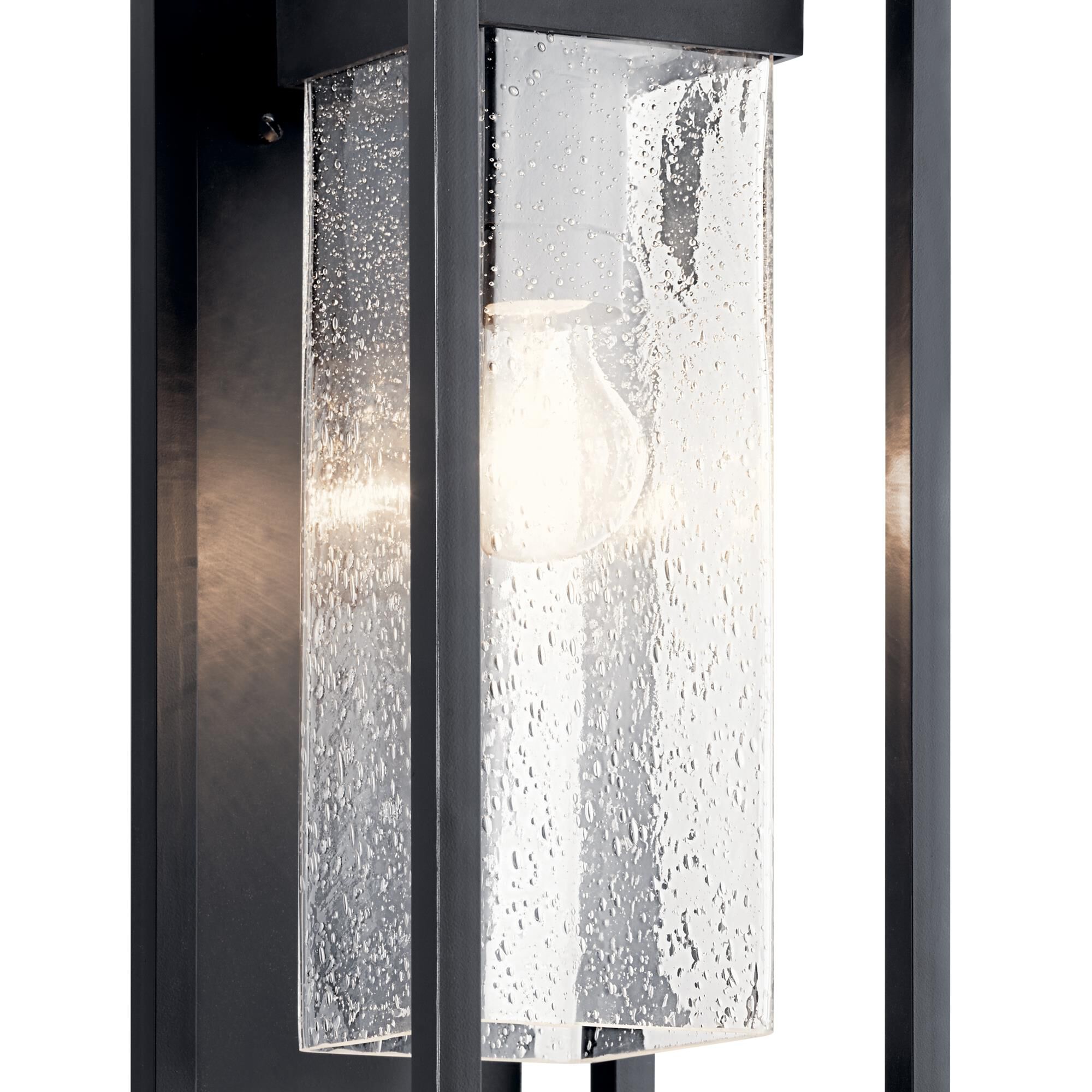 Shown in Black With Silver Highlights finish and Clear Seeded glass