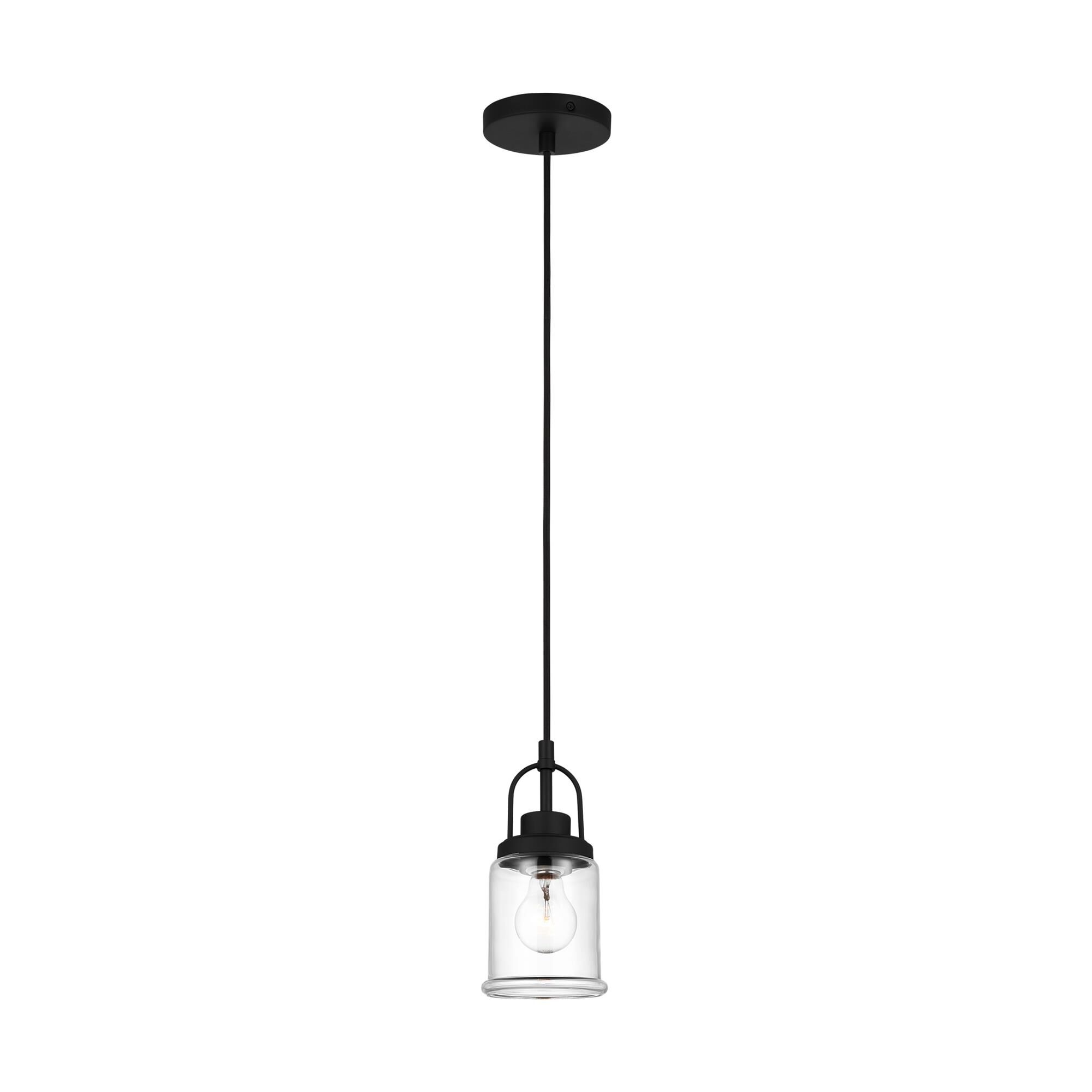 Shown in Midnight Black finish and Clear glass and Clear Glass shade