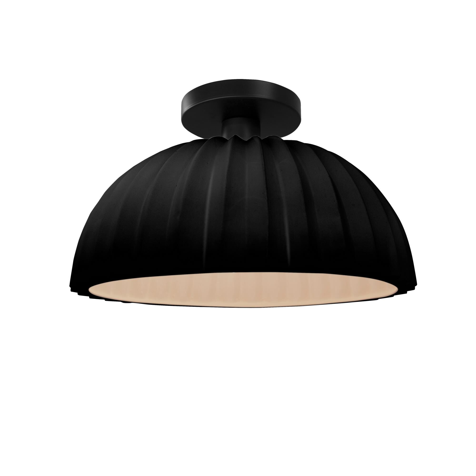 Pleated Dome 13 Inch Semi Flush Mount by Justice Design Group