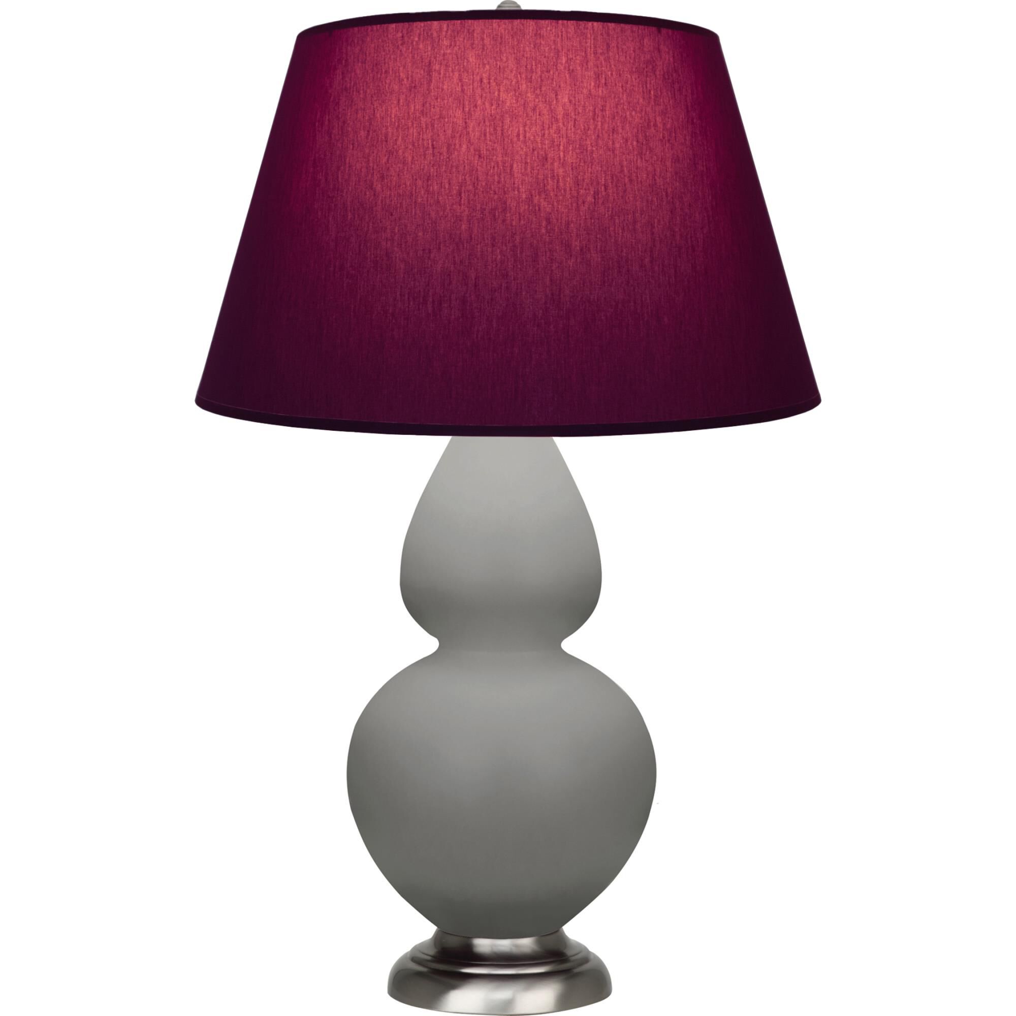 Shown in Matte Smokey Taupe finish and Plum and Lavender shade and Antique Silver accent