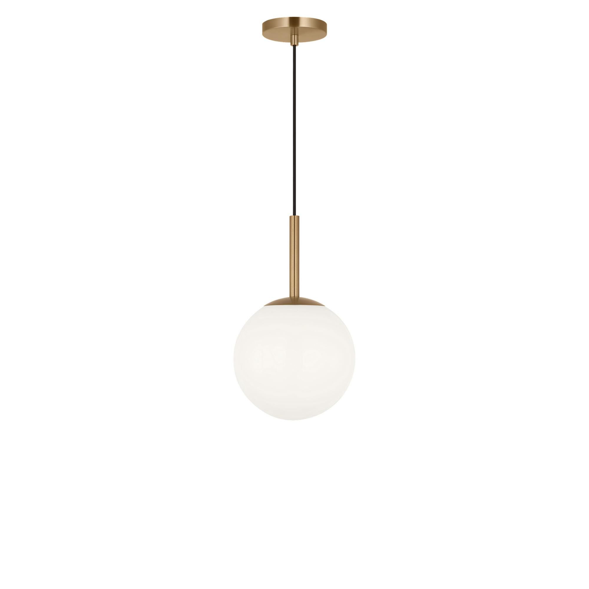 Shown in Satin Brass finish and Clear White glass