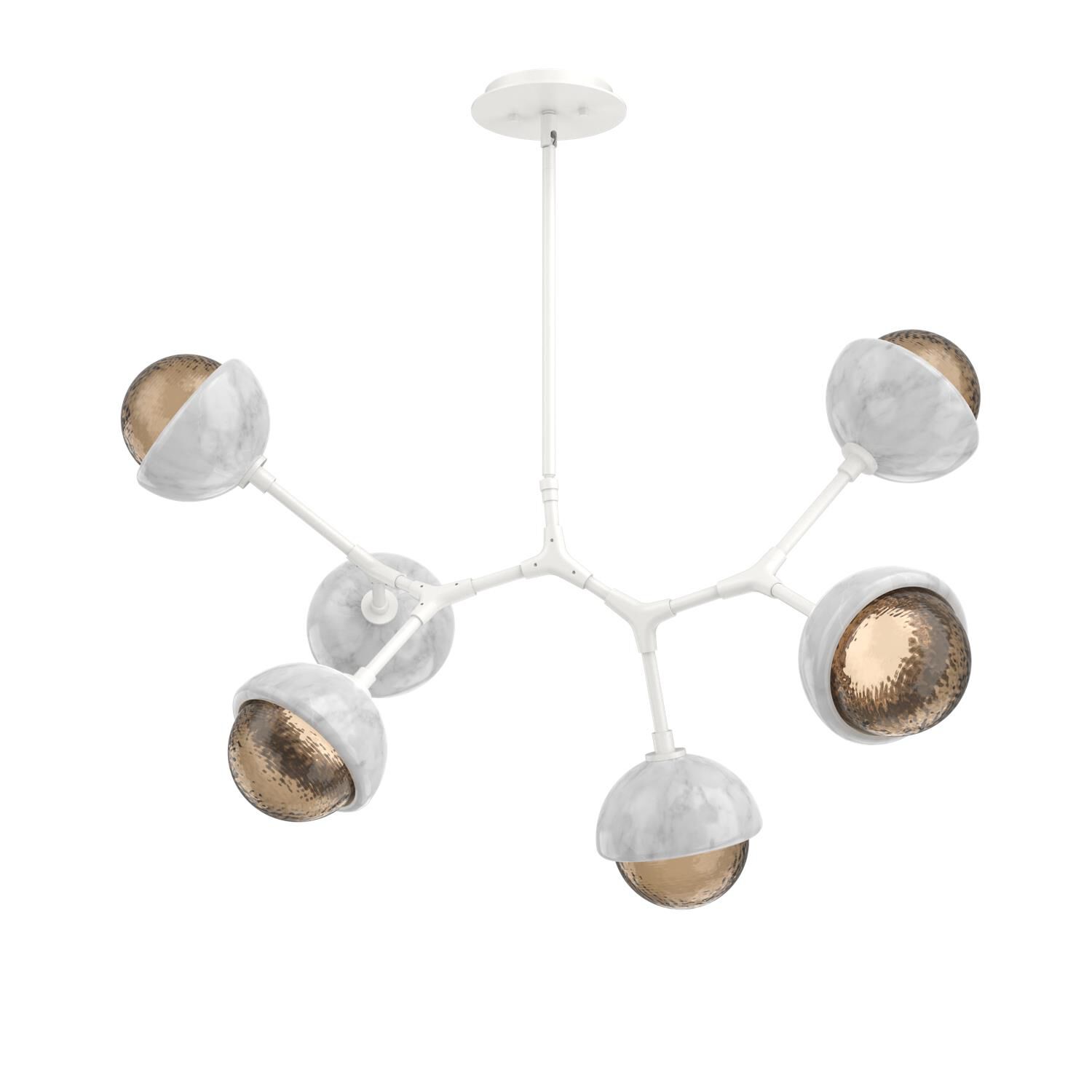 Shown in Salt White finish and Bronze glass and White Marble accent