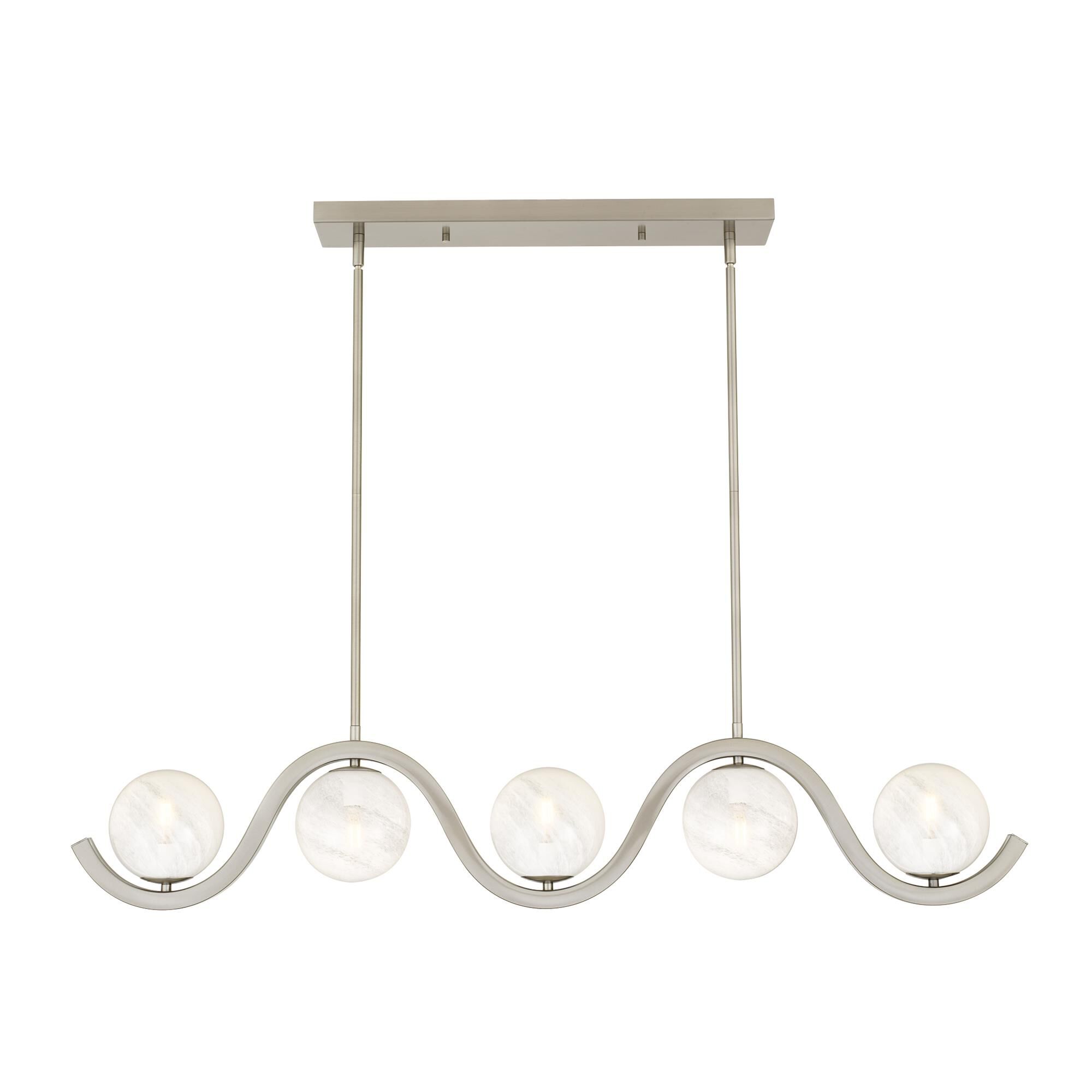 Shown in Brushed Nickel finish and Cloud Glass shade