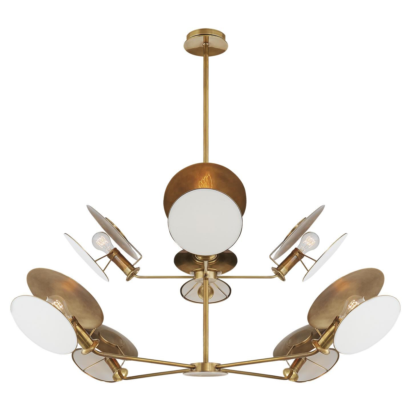 Shown in Hand-Rubbed Antique Brass finish and Linen shade