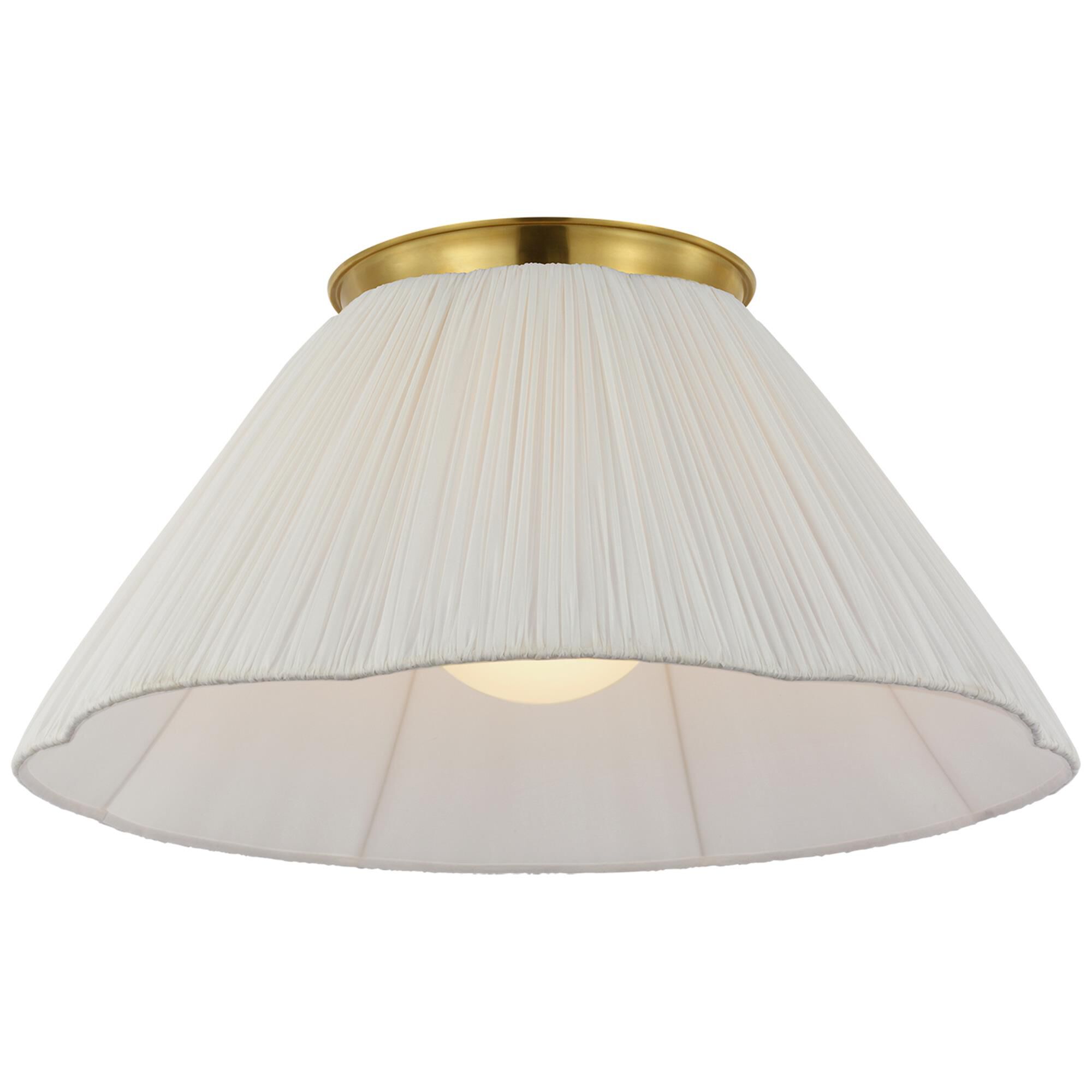 Shown in Hand-Rubbed Antique Brass finish and Scalloped Silk Pleated shade