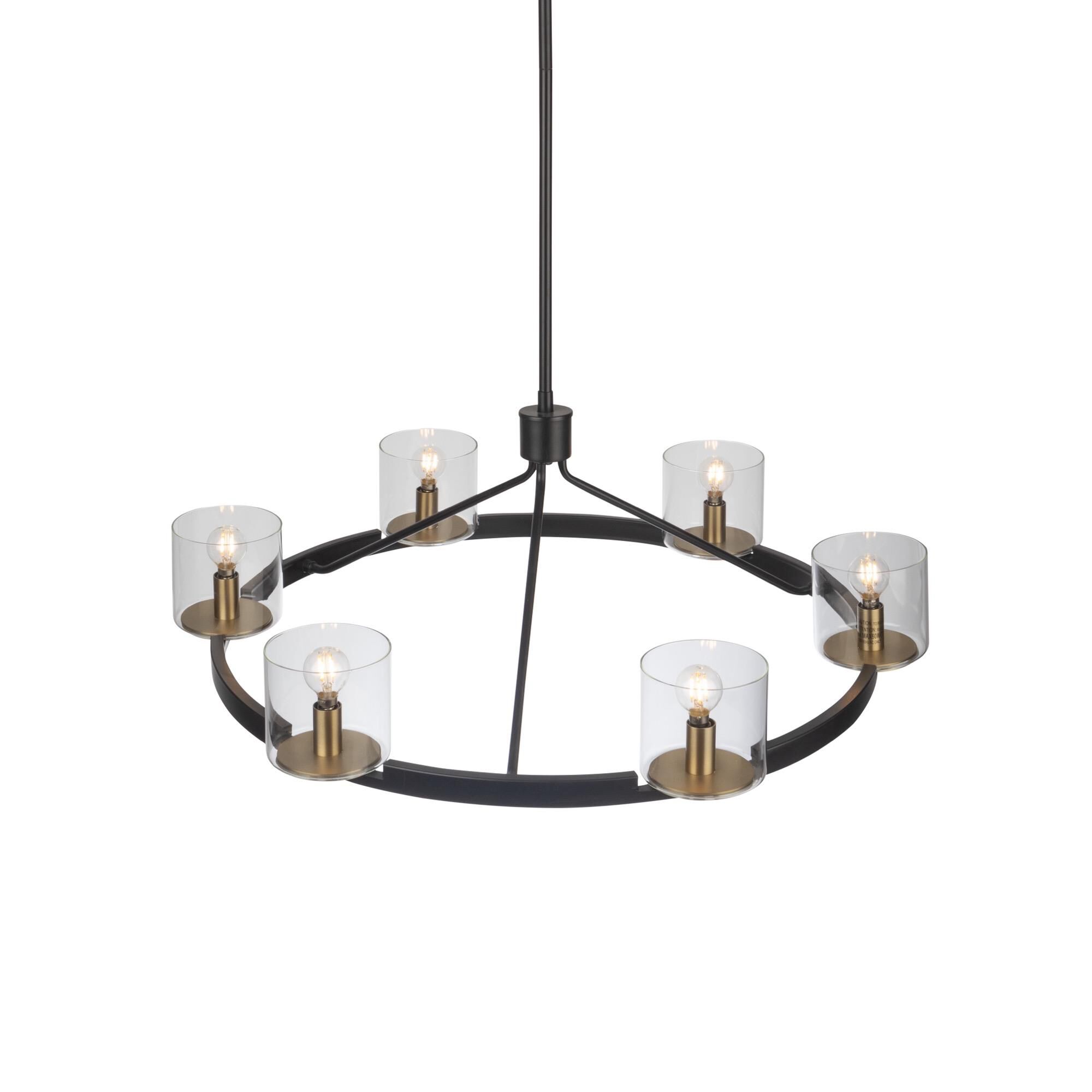 Shown in Black And Brass finish and Glass shade
