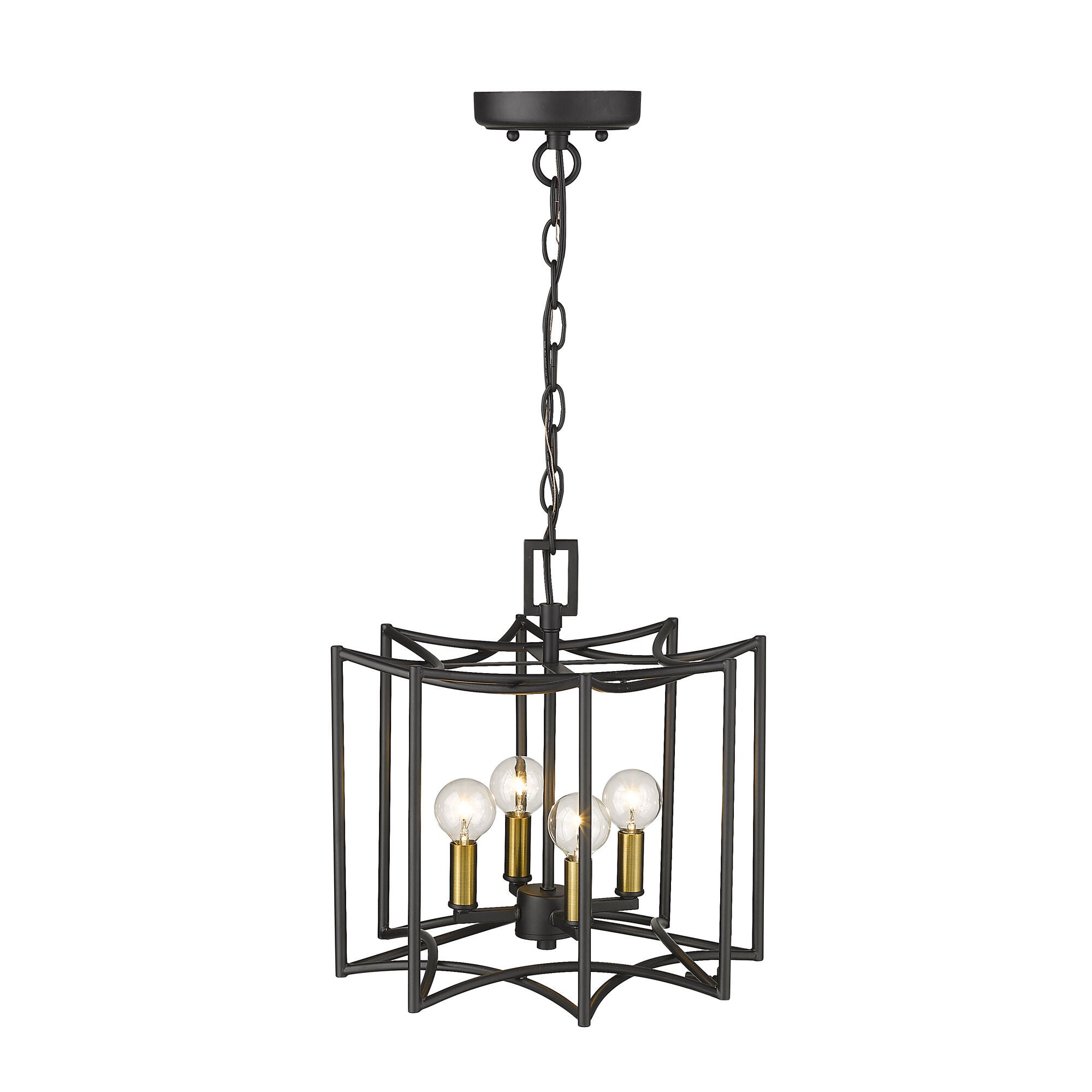Shown in Matte Black finish and -- glass and -- shade
