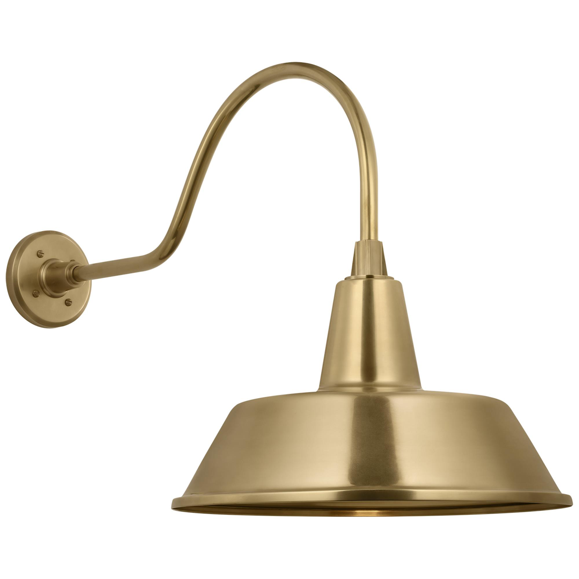 Shown in Hand-Rubbed Antique Brass finish and Gold shade