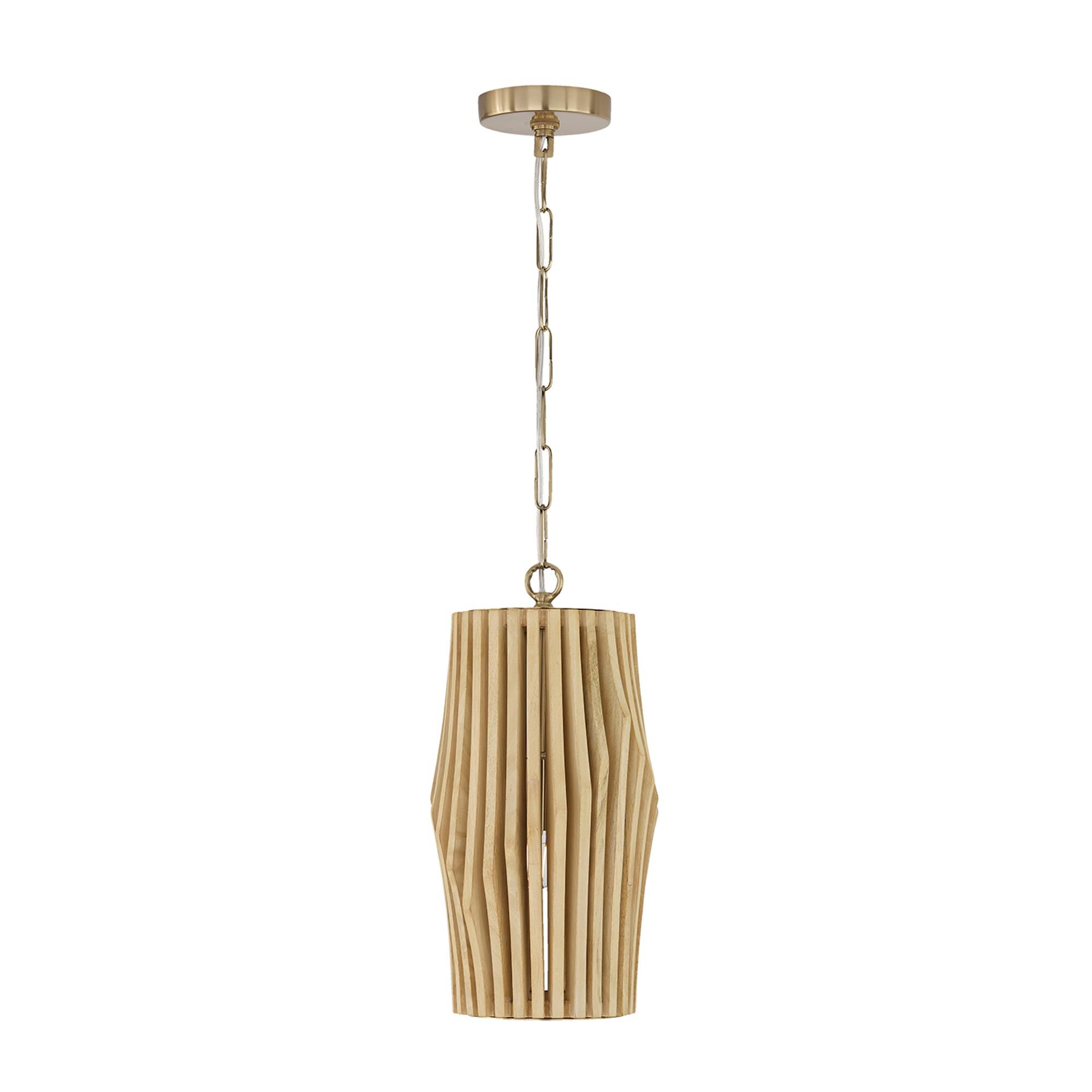 Shown in Blonde Wood And Matte Brass finish