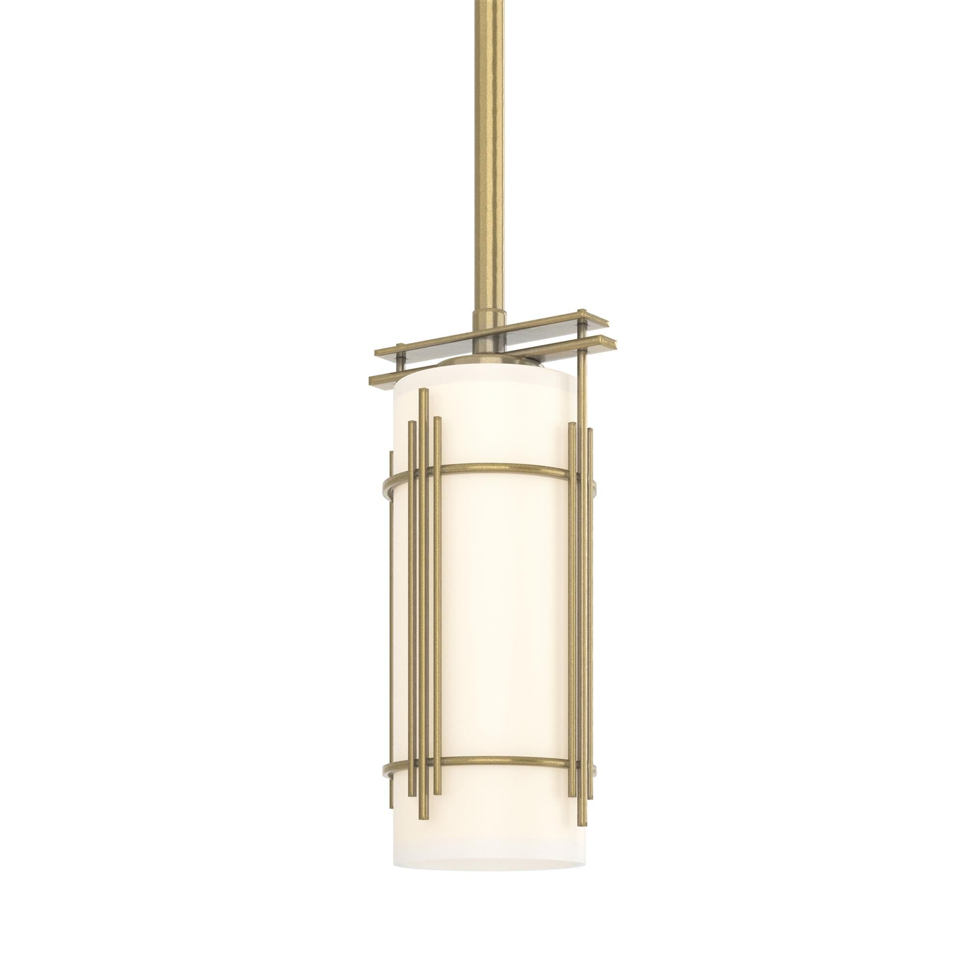 Shown in Modern Brass finish and Opal glass
