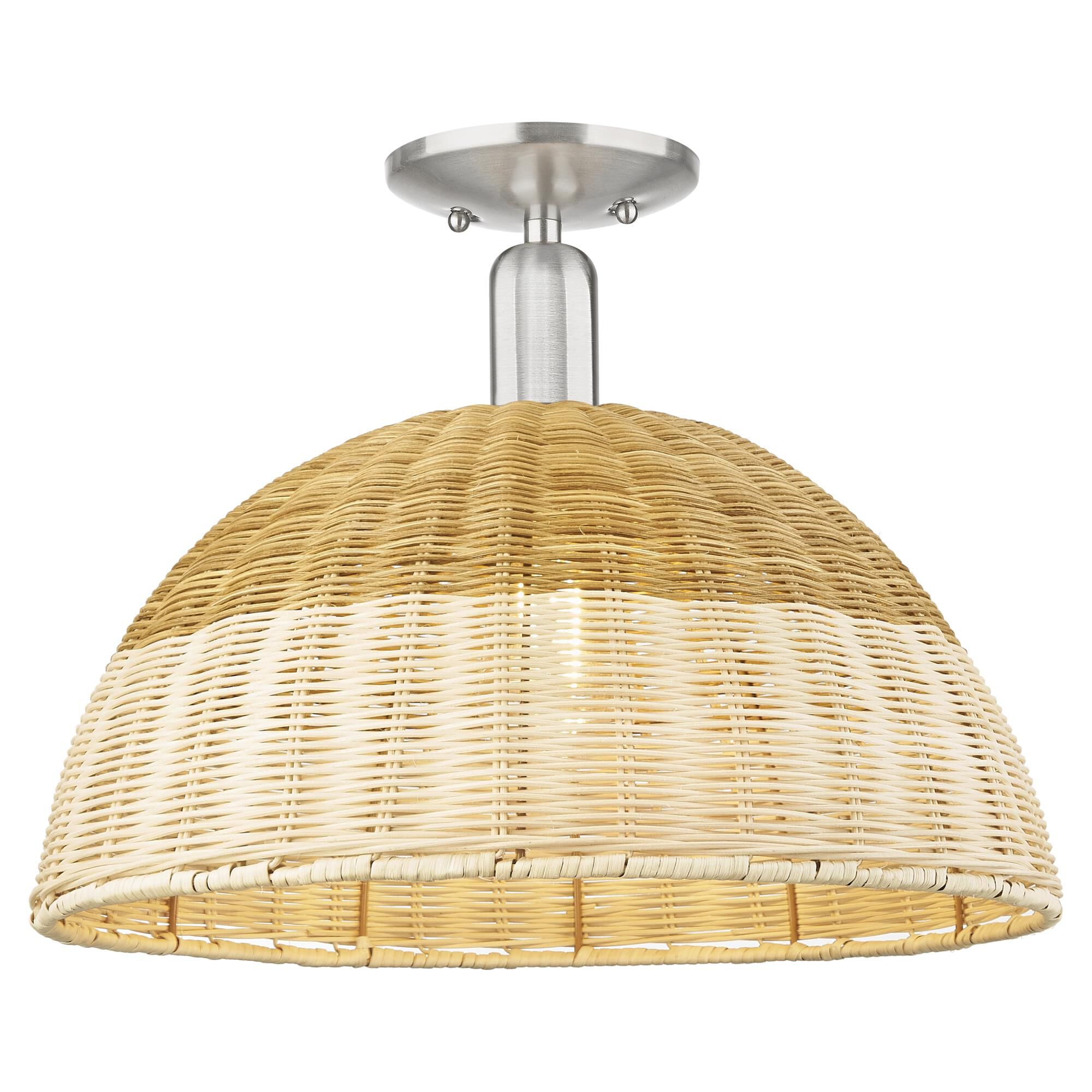Bruno Marashlian Natural Ballston Dome 16 Inch Semi Flush Mount by Innovations Lighting