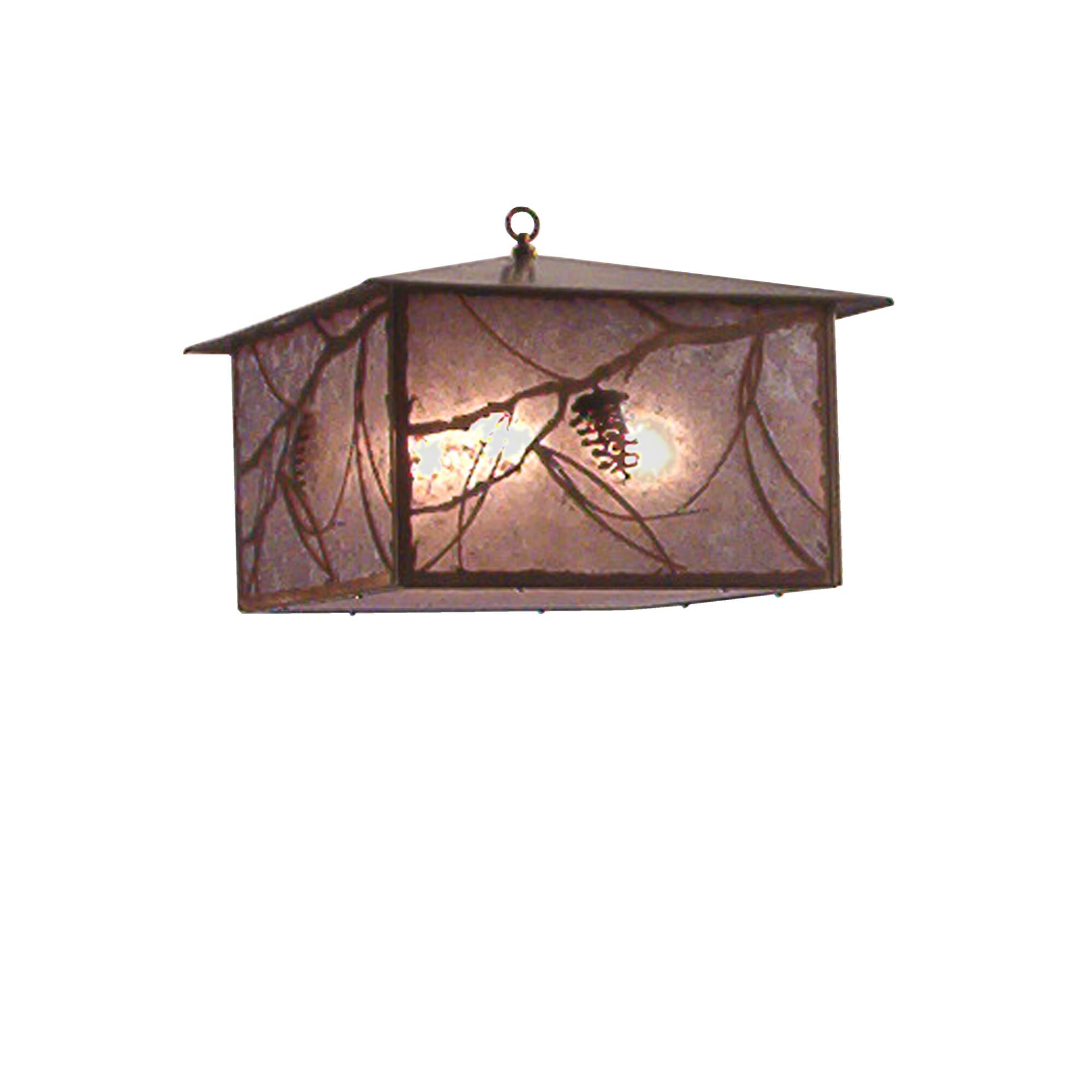 Shown in Antique Copper Finish finish and Silver Mica glass