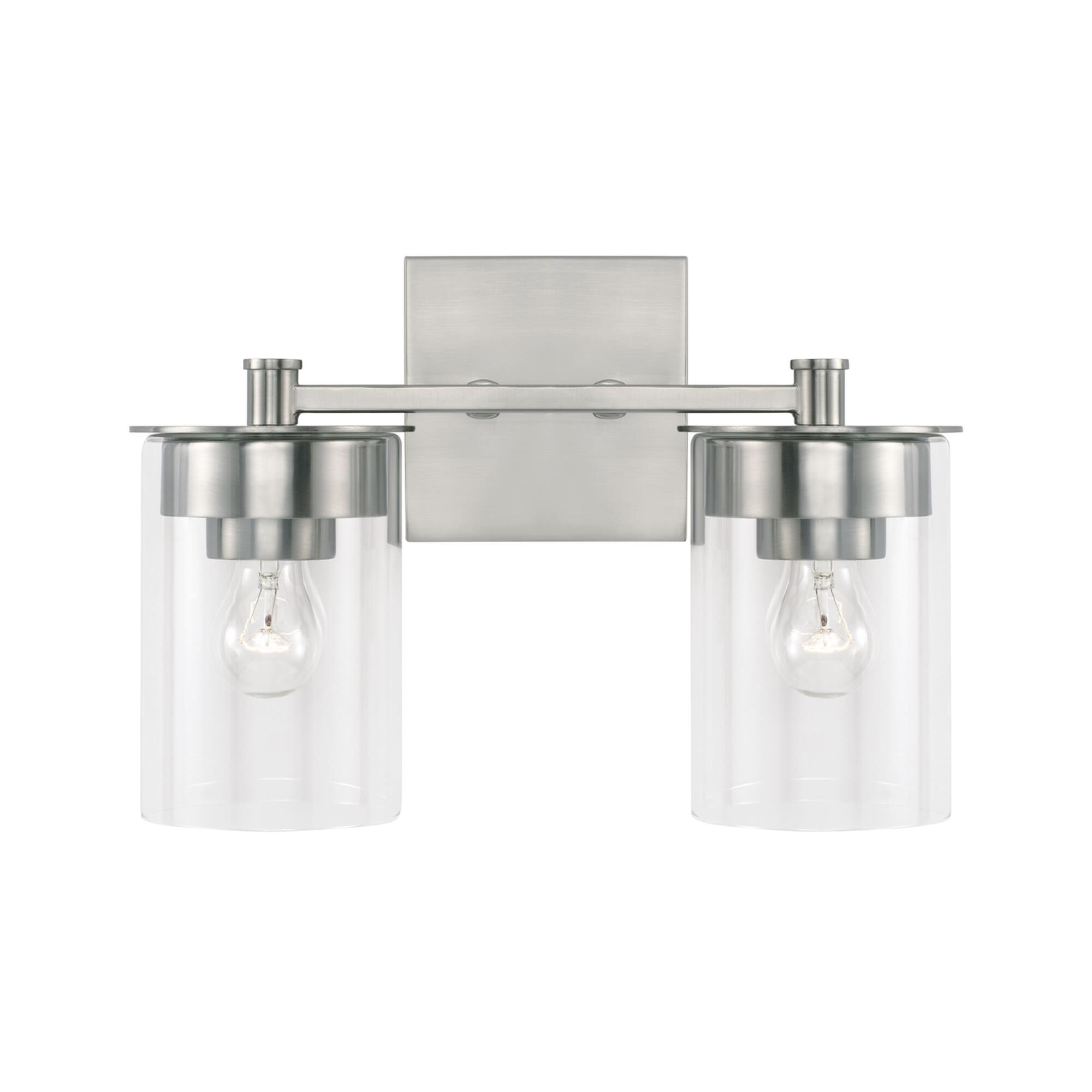 Shown in Brushed Nickel finish and Clear glass