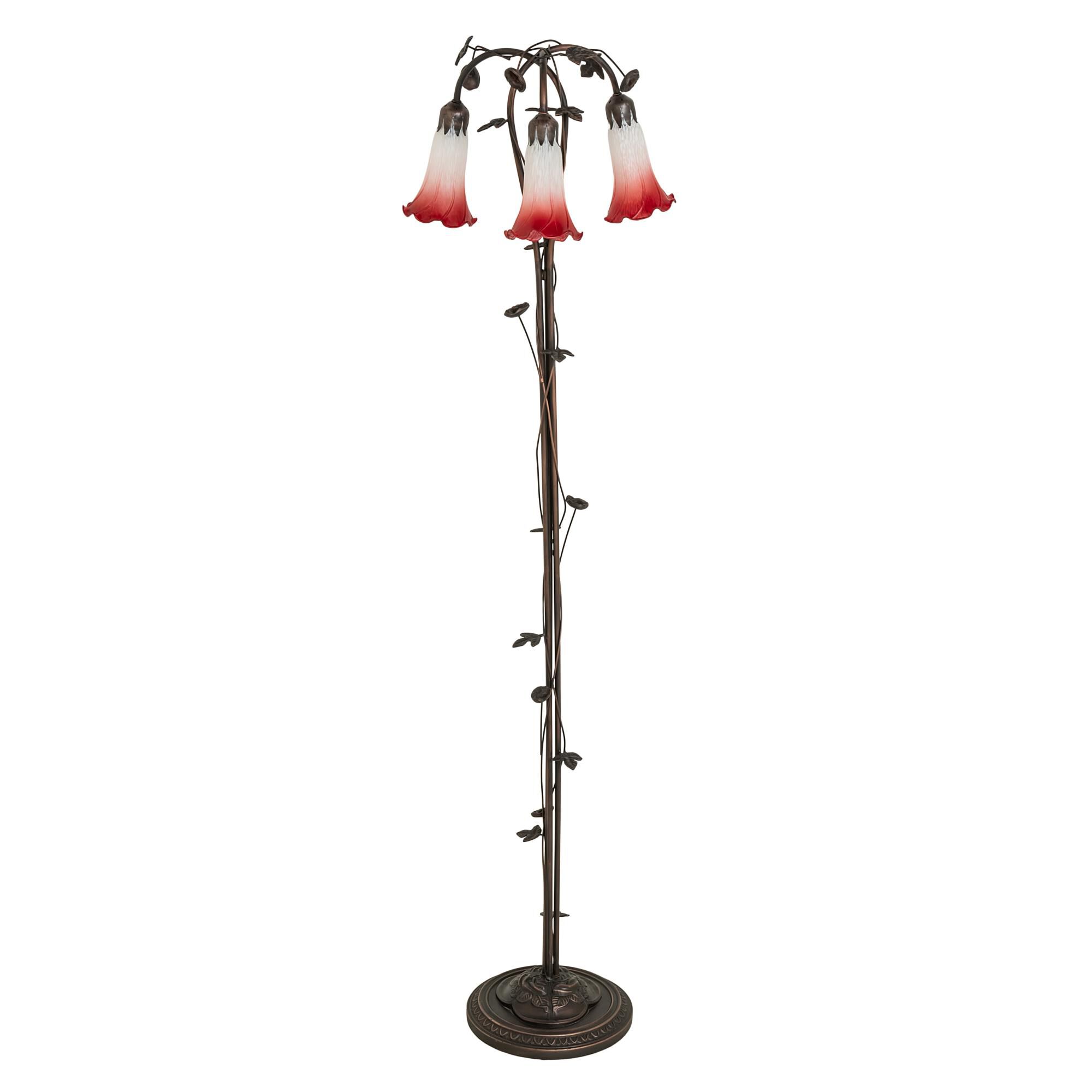 Shown in Mahogany Bronze finish and Ruby;White glass