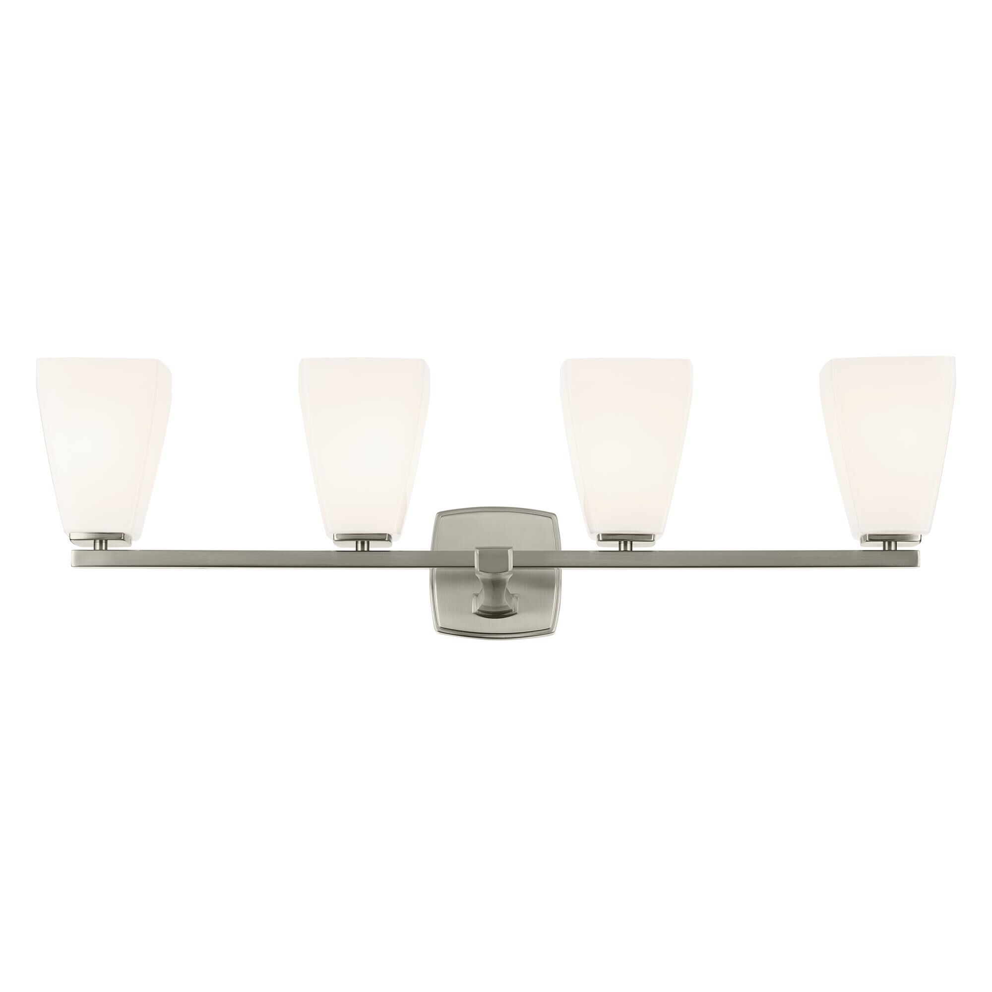 Shown in Brushed Nickel finish and Opal glass