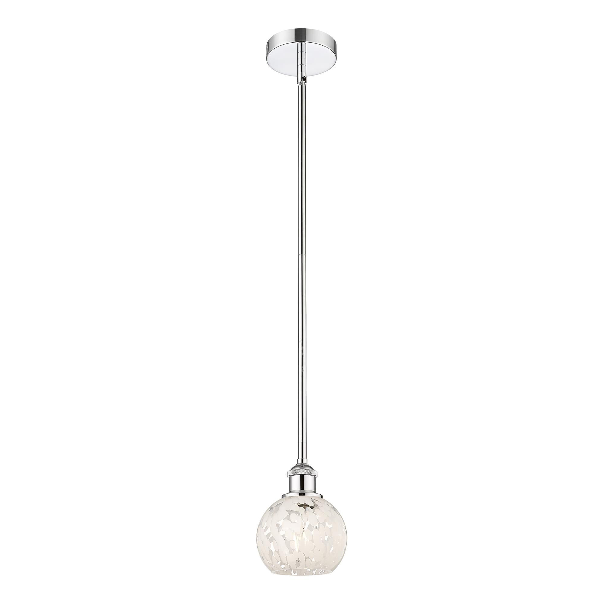 Shown in Polished Chrome finish and White Mouchette glass