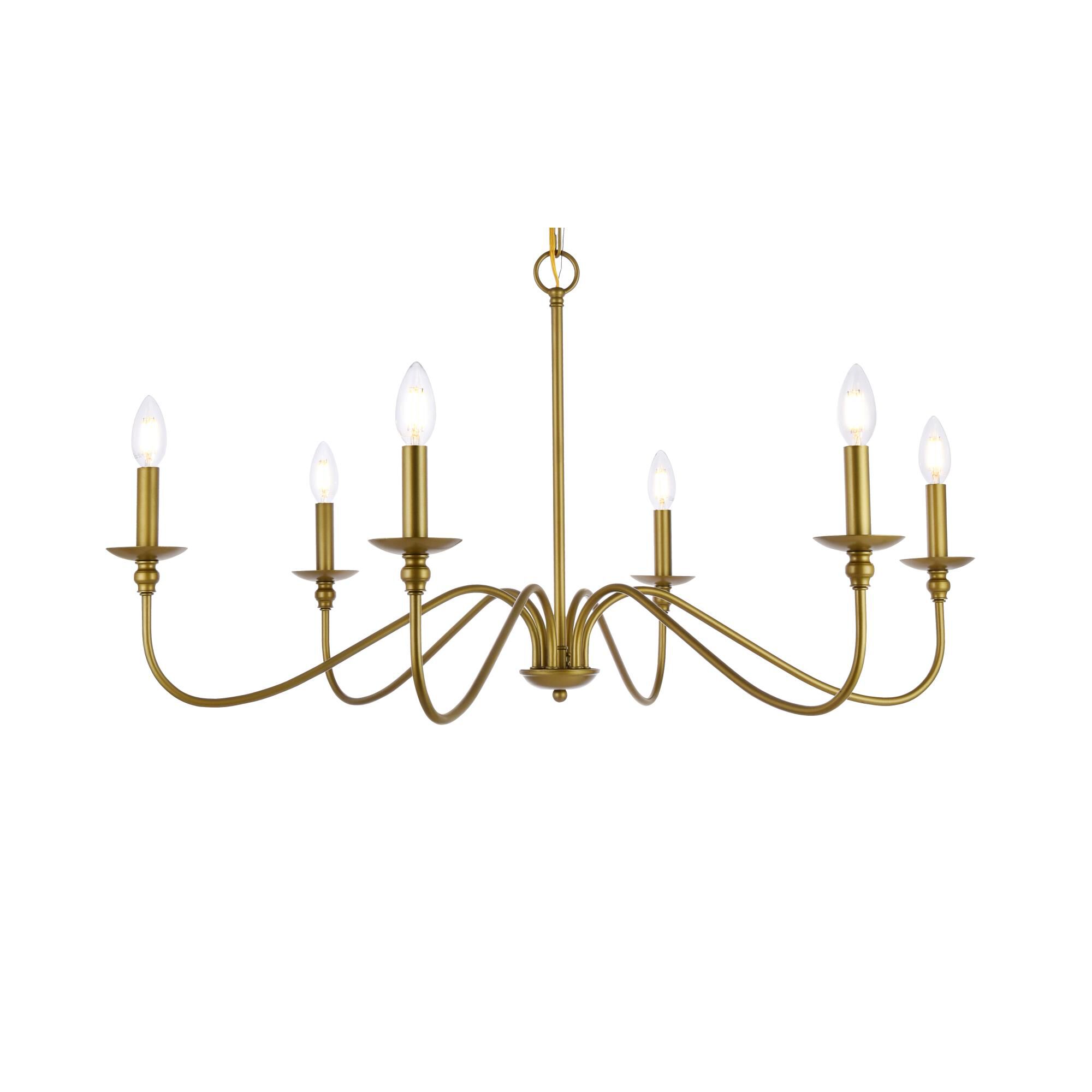 Rohan 36 Inch 6 Light Chandelier by Elegant Lighting