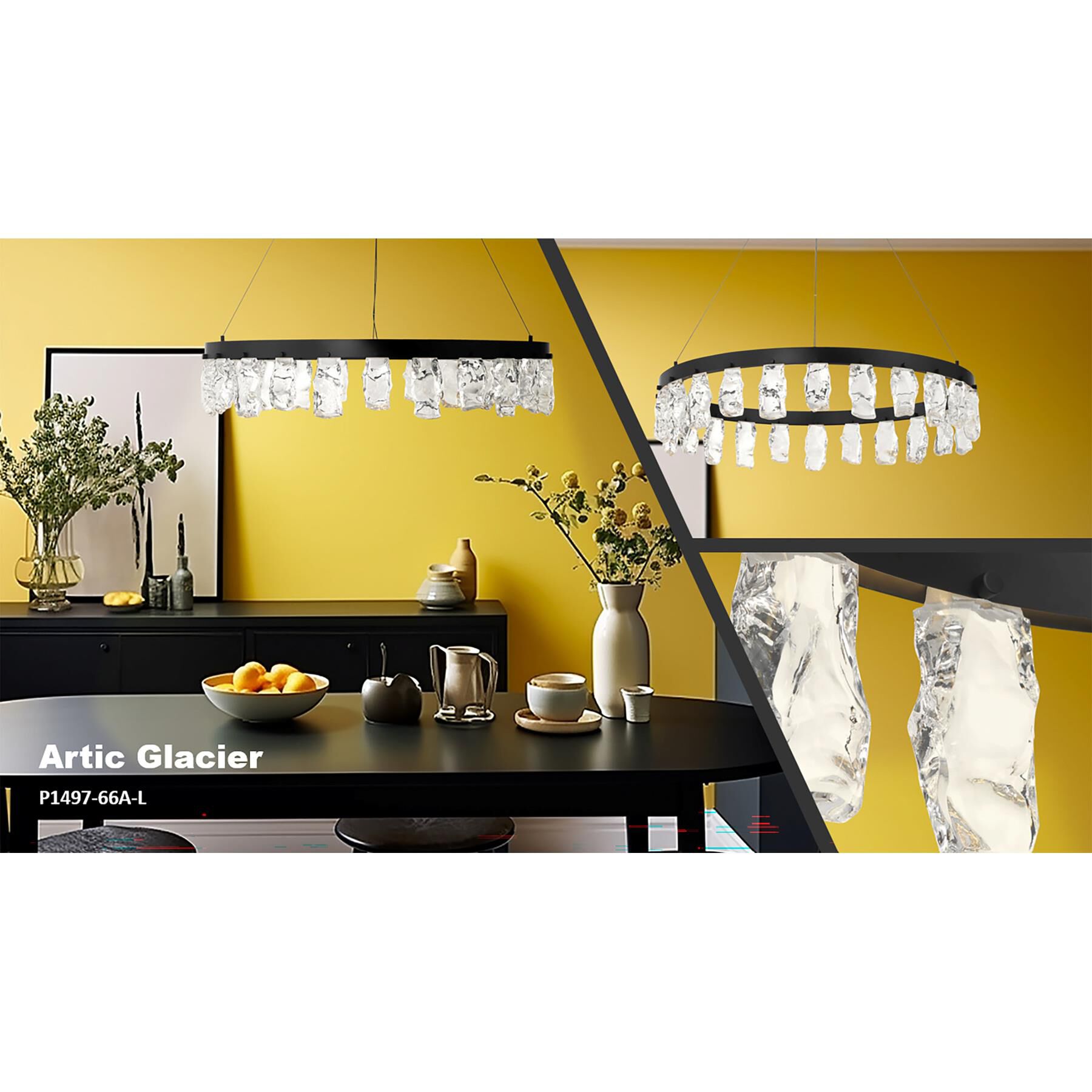 Artic Glacier 33 Inch Chandelier by Kovacs