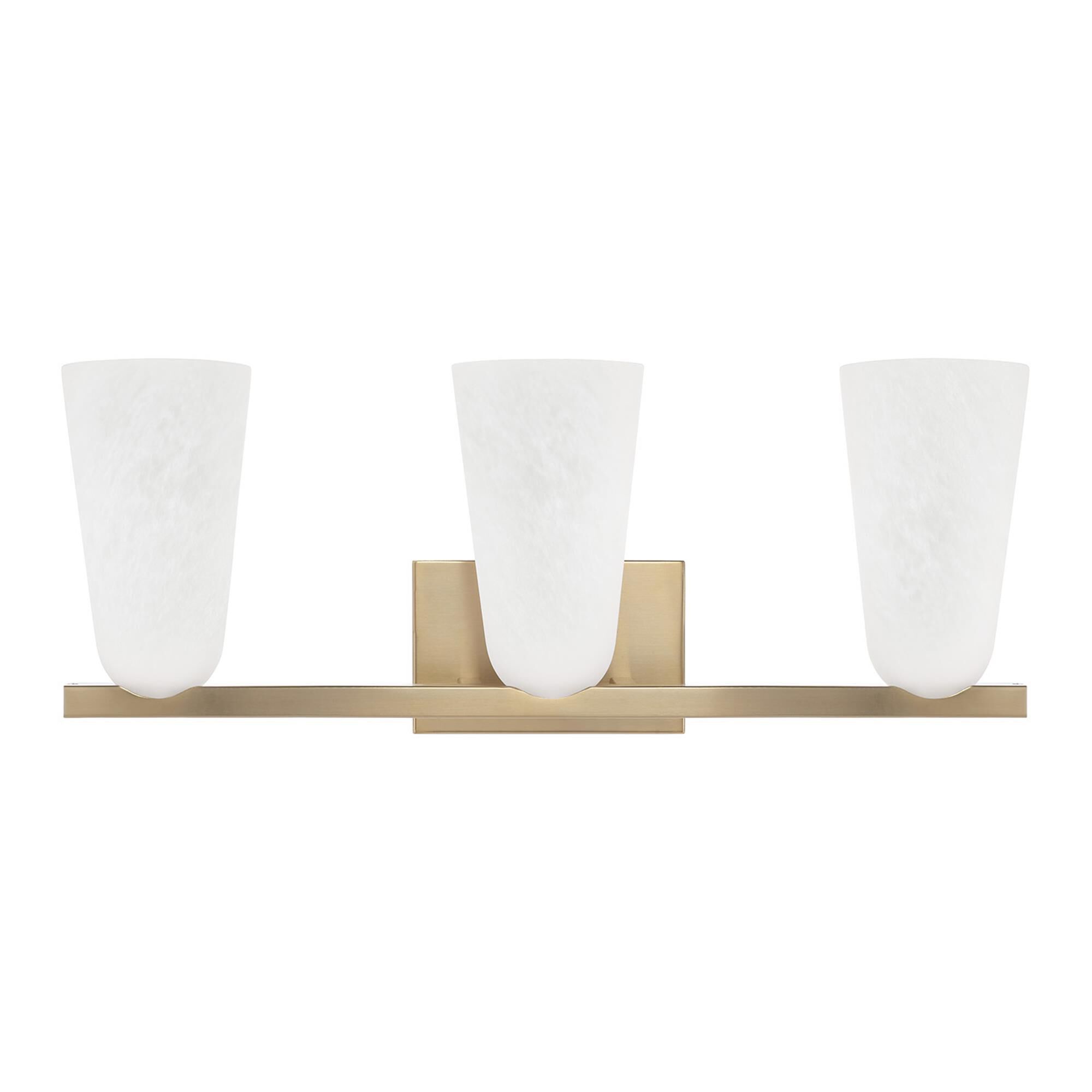 Shown in Matte Brass finish and Faux Alabaster glass