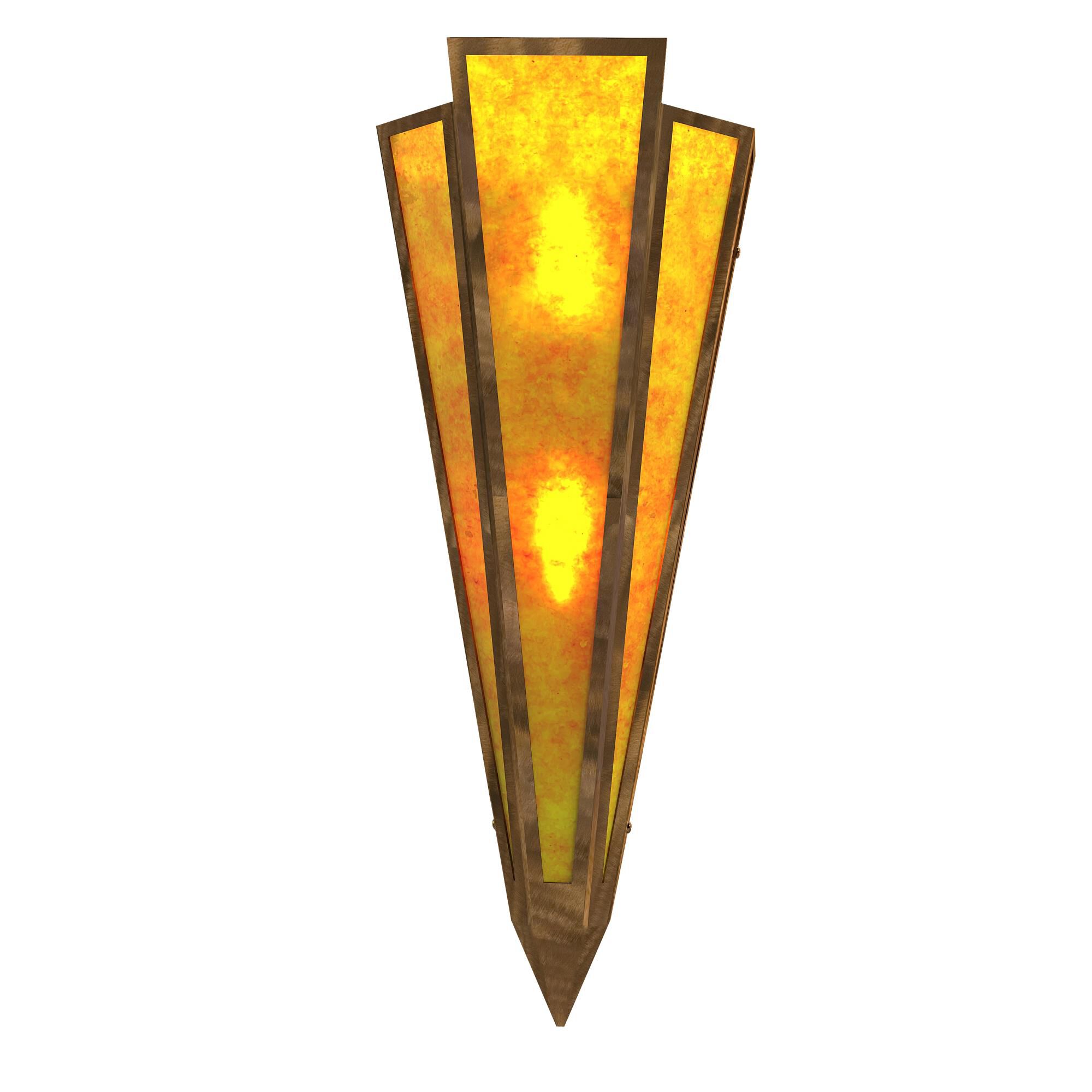 Shown in Antique Copper Finish finish and Amber Mica glass