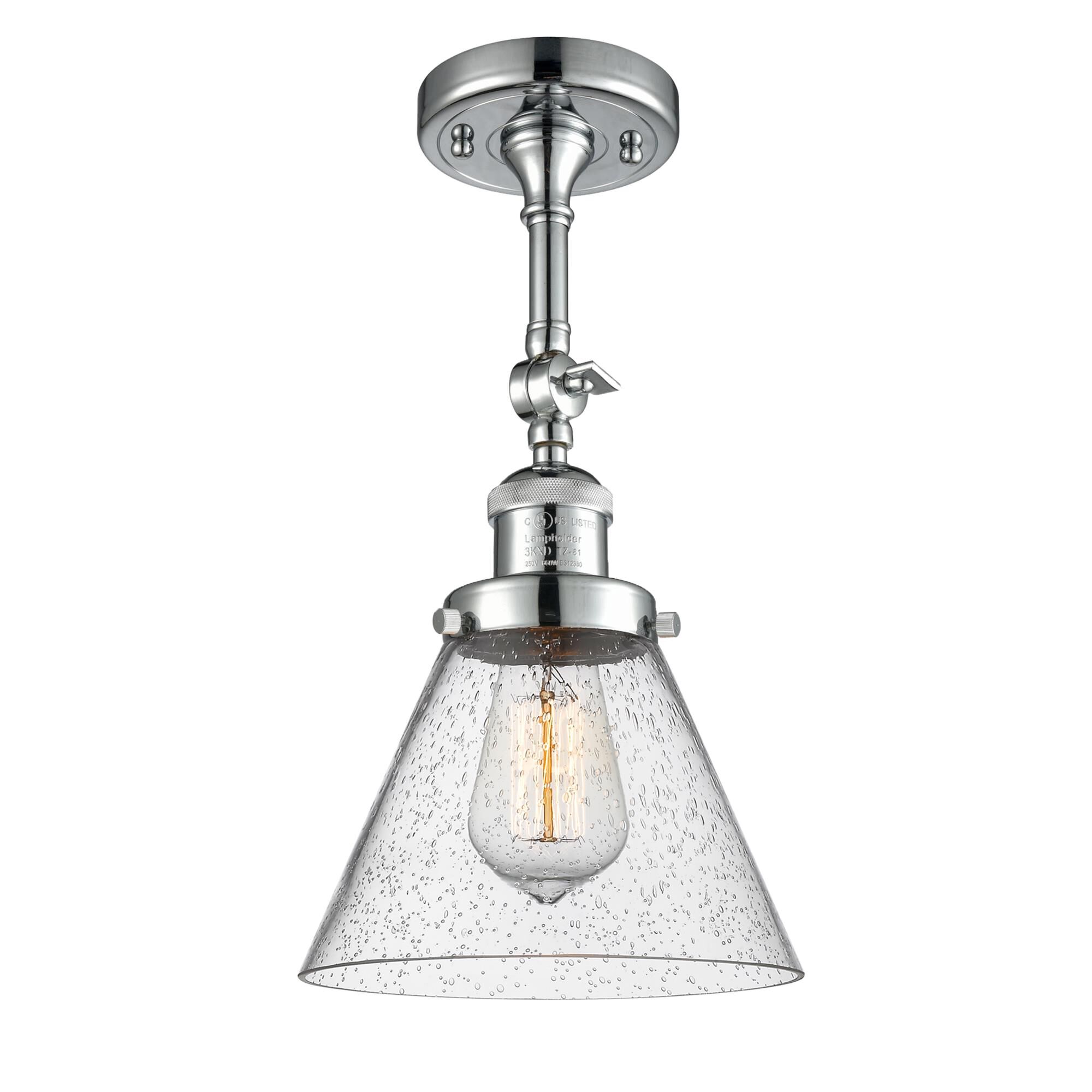 Shown in Polished Chrome finish and Seedy glass