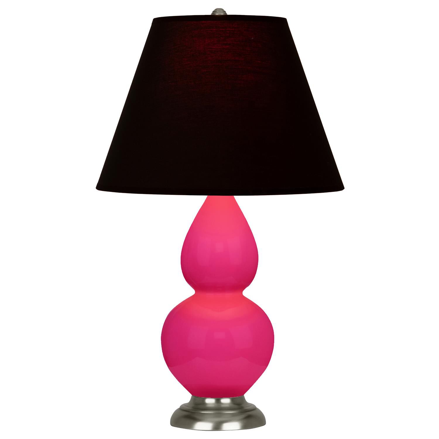 Shown in Razzle Rose finish and Ink Black with Rose Red Lining shade and Antique Silver accent