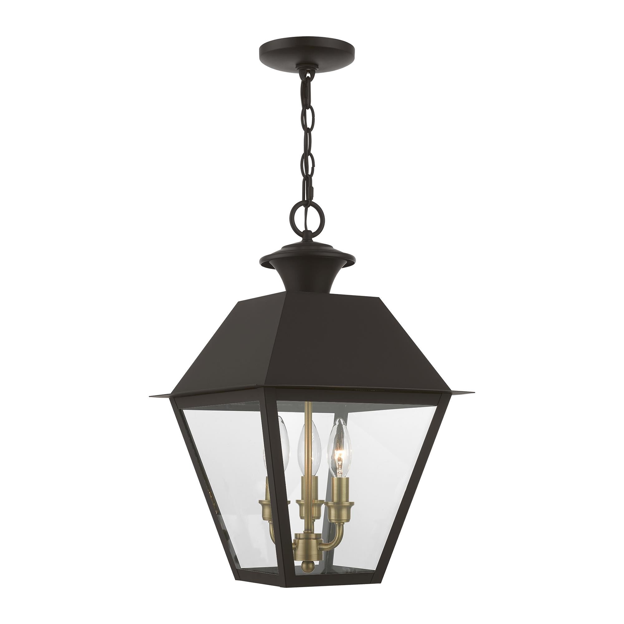 Wentworth 19 Inch Tall 3 Light Outdoor Hanging Lantern by Livex Lighting