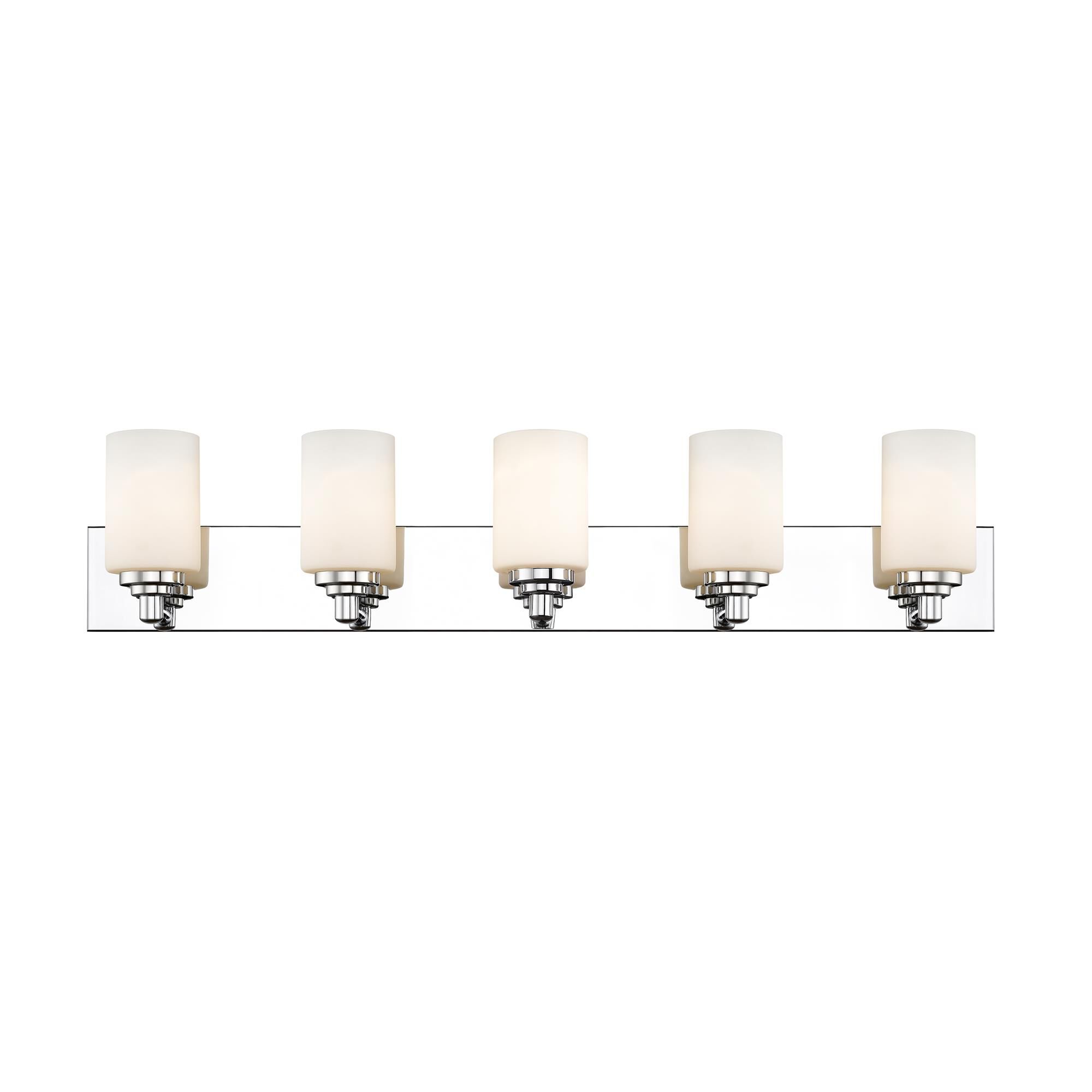 Shown in Chrome finish and Glass shade