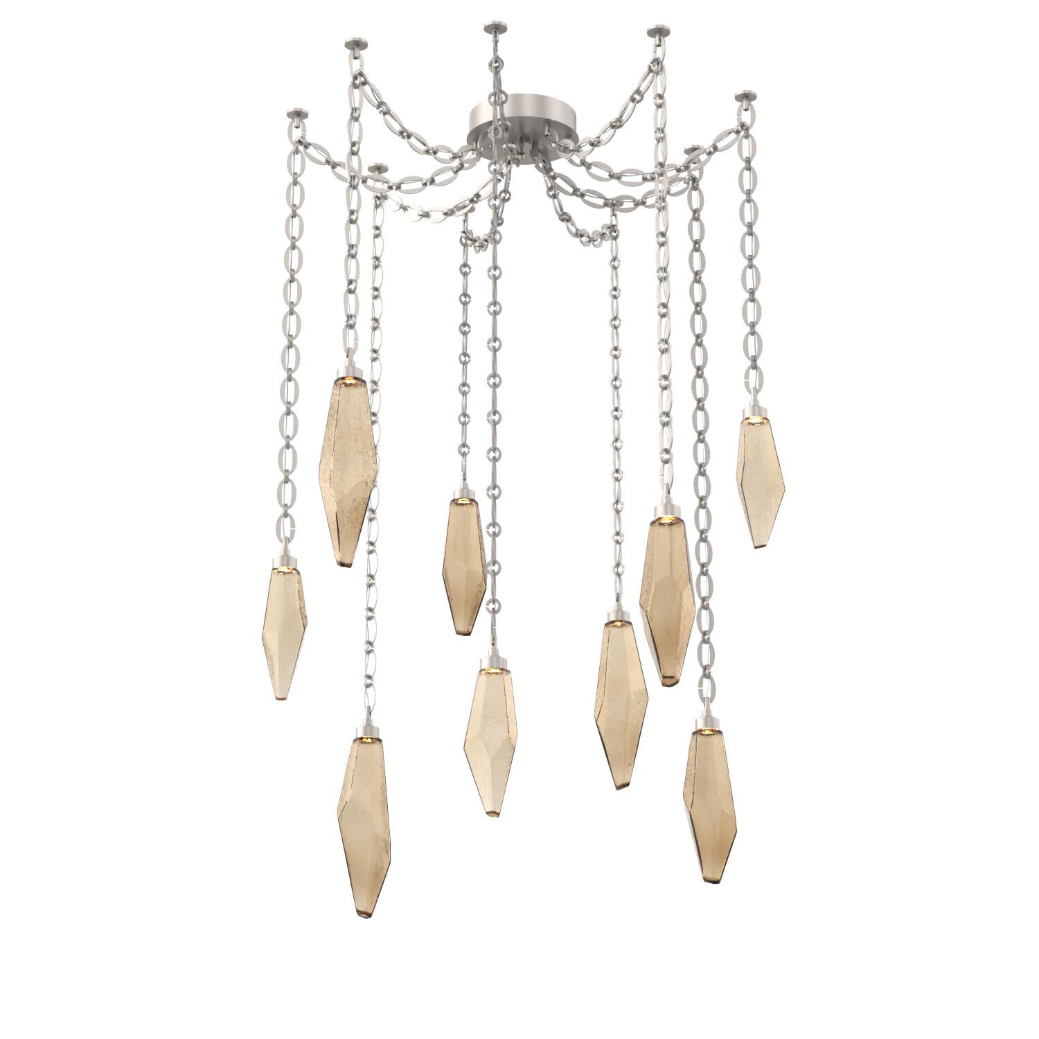 Levi Wilson Rock Crystal 14 Inch Multi Pendant Light by Hammerton Studio