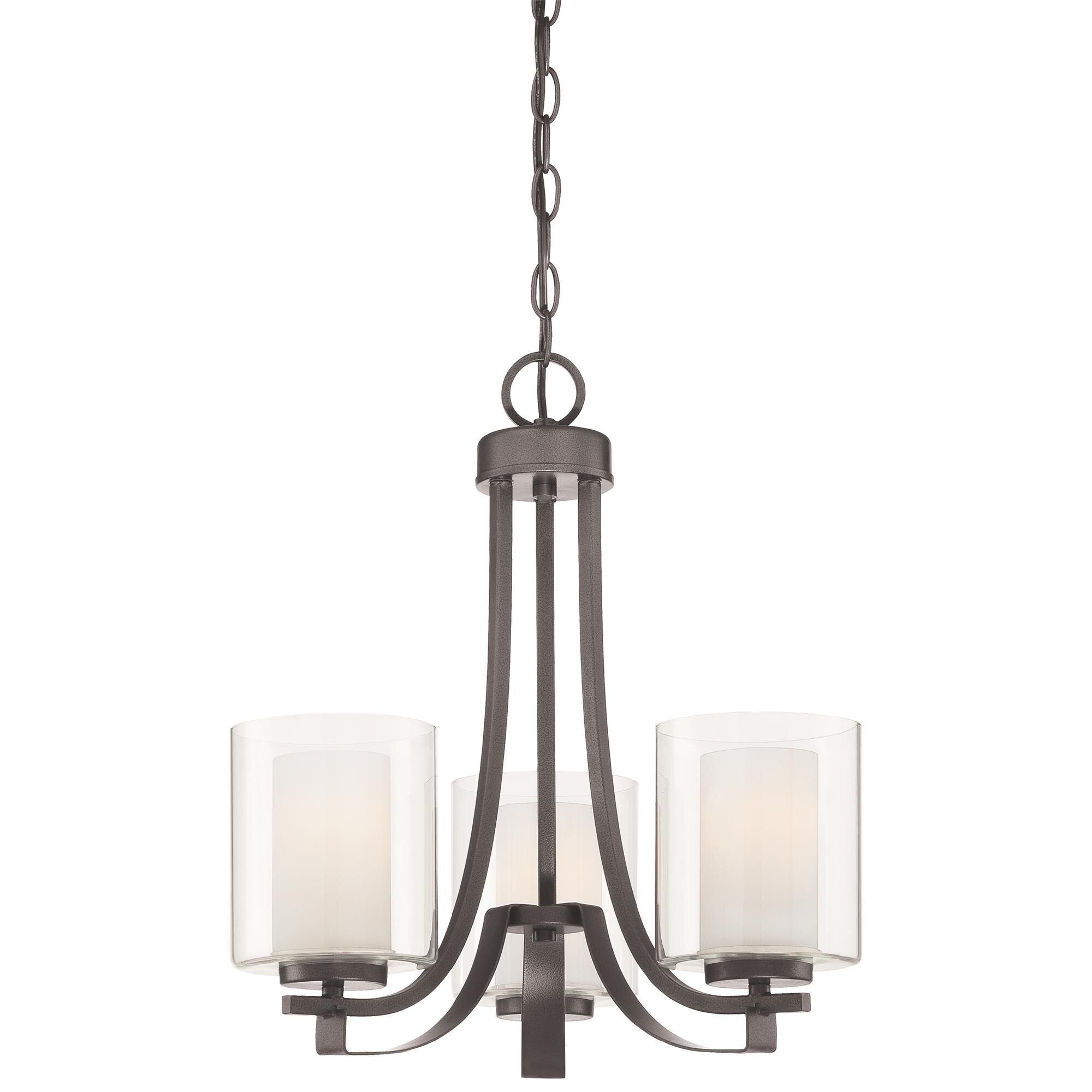 Shown in Smoked Iron finish and Etched White glass