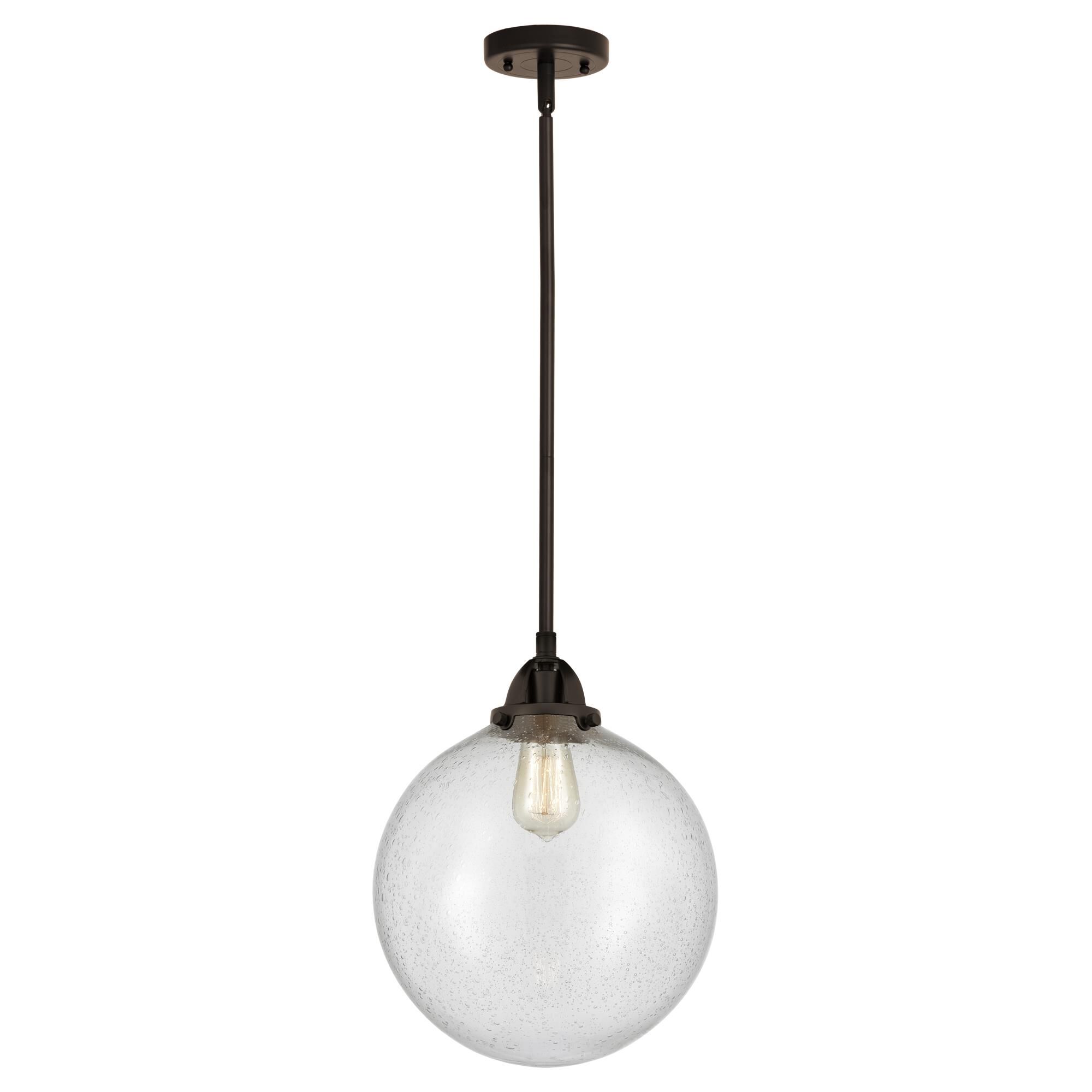 Shown in Oil Rubbed Bronze finish and Seedy Globe glass and No Shade shade