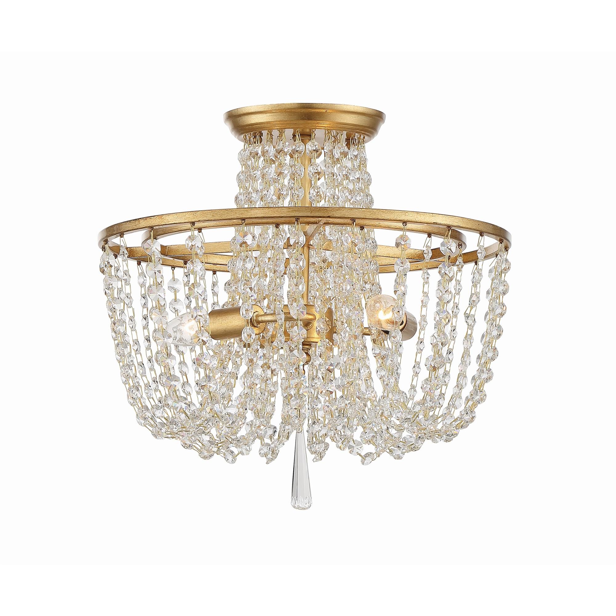 Shown in Antique Gold finish and Hand Cut crystal