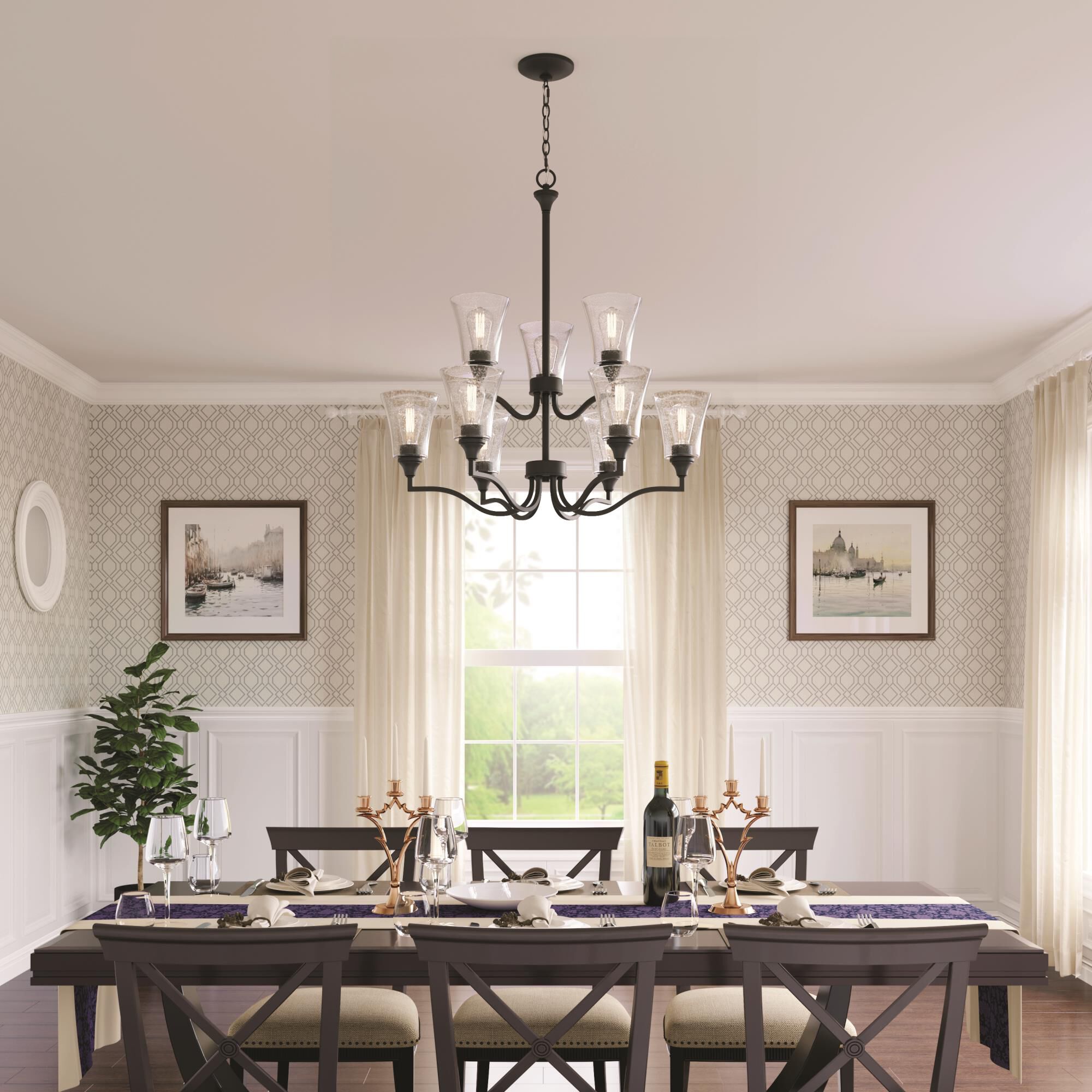 Caily 31 Inch 9 Light Chandelier by Millennium Lighting