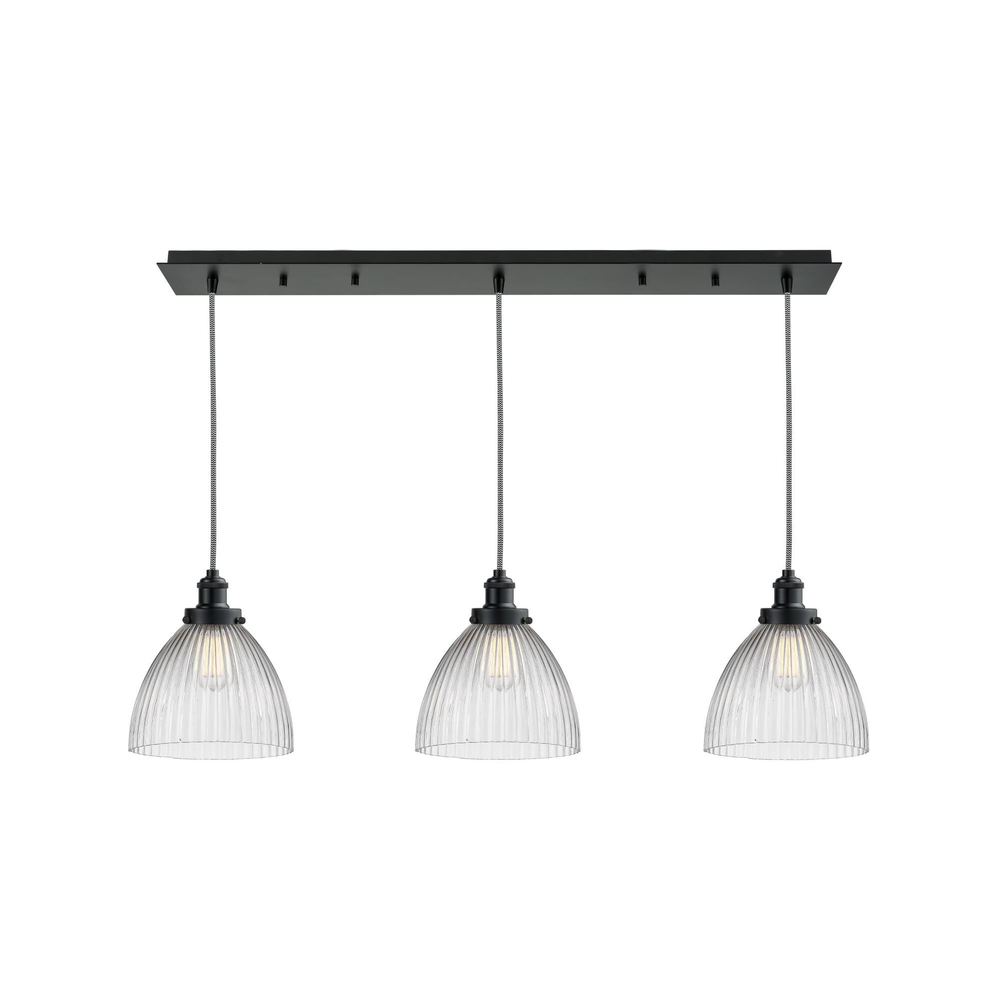 Shown in Matte Black finish and Dome glass and Glass shade and Matte Black Edison Socket Cover accent