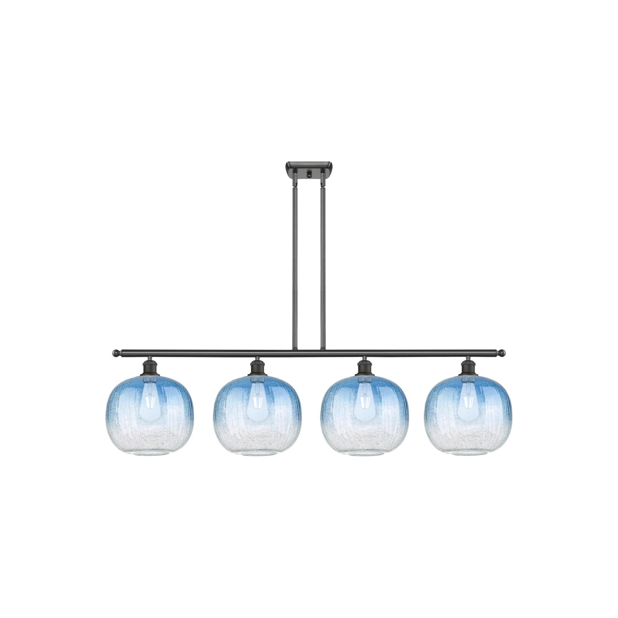 Shown in Oil Rubbed Bronze finish and Sapphire Blue glass