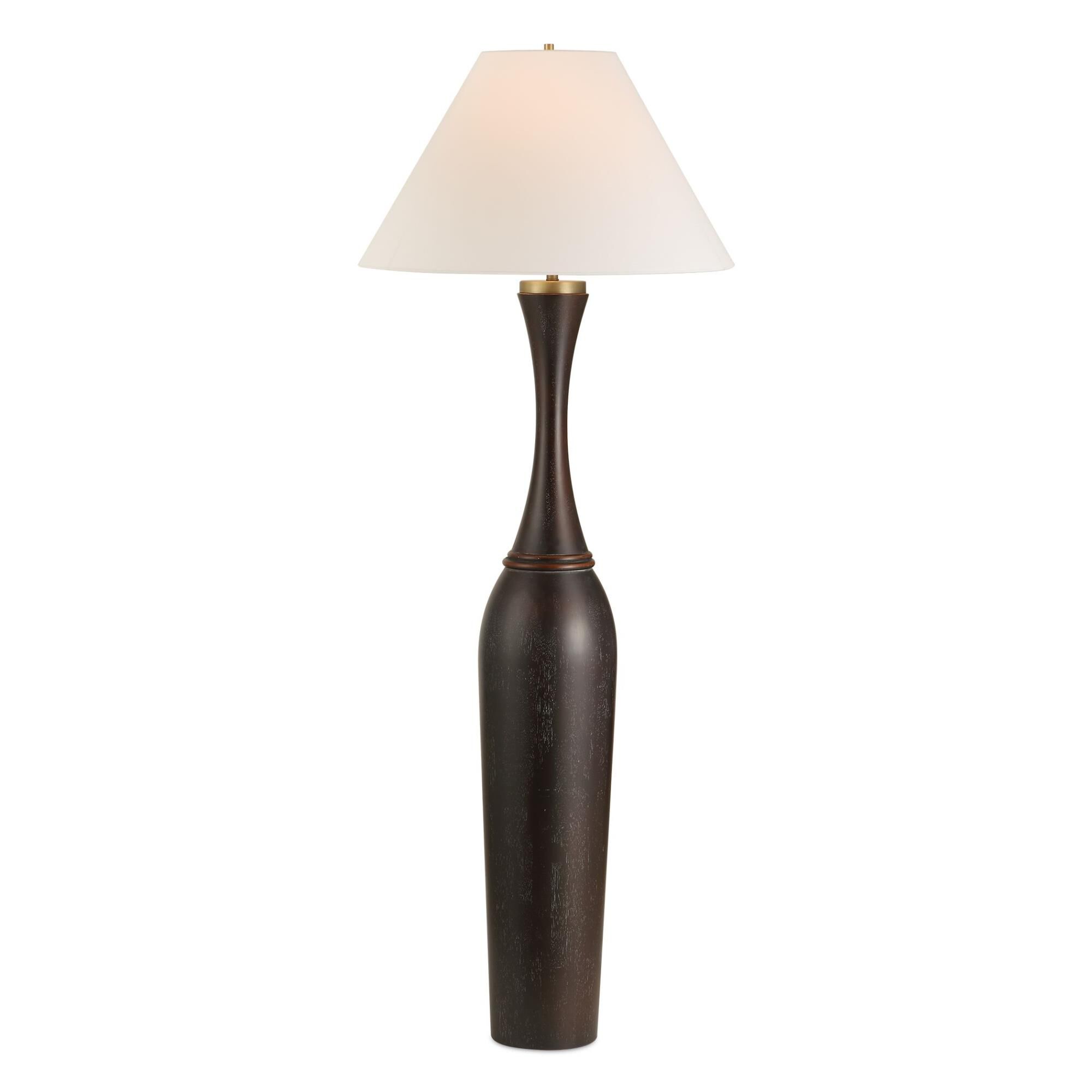 Shown in Black and Bronze finish and Round Hardback shade