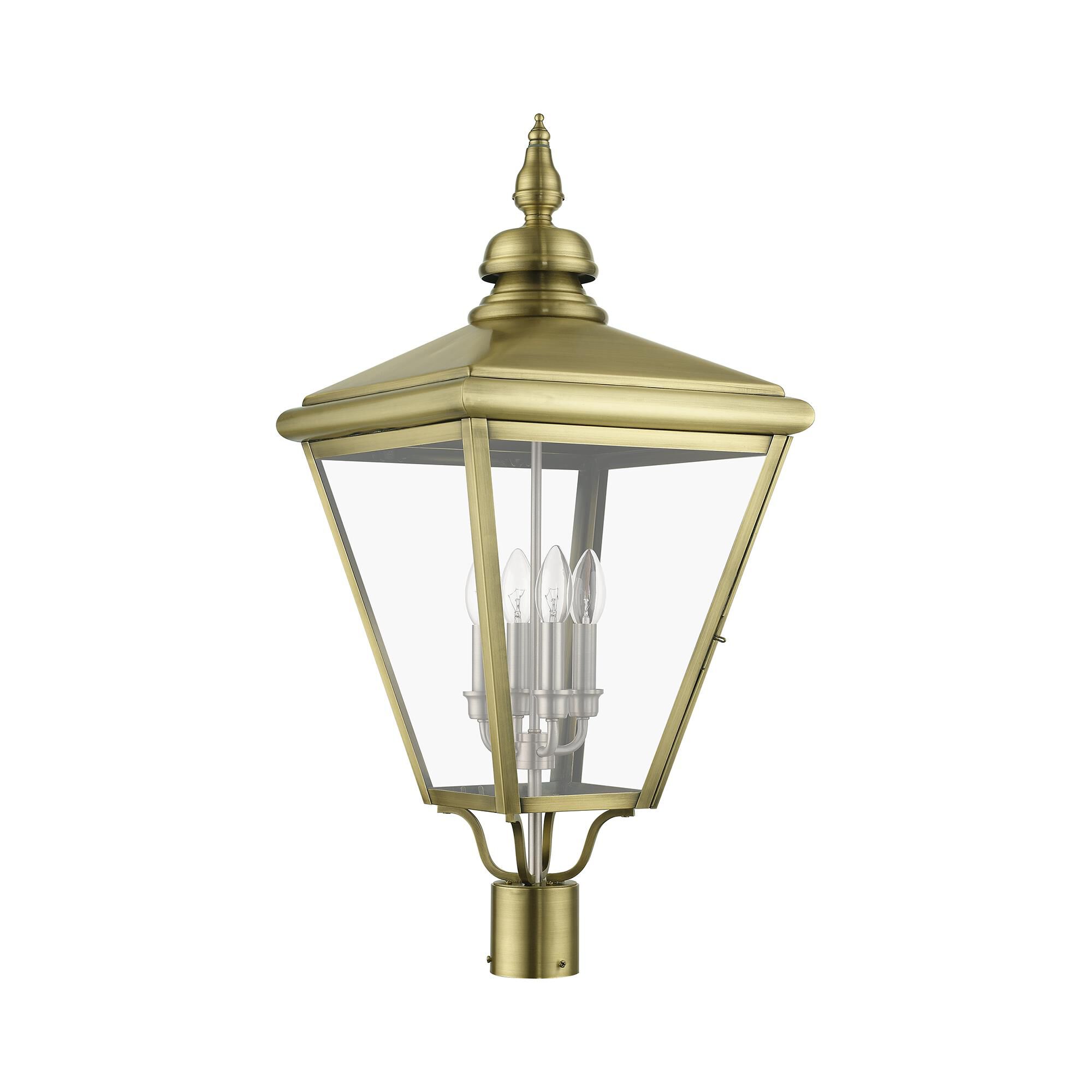 Shown in Antique Brass With Brushed Nickel Cluster finish and Clear glass