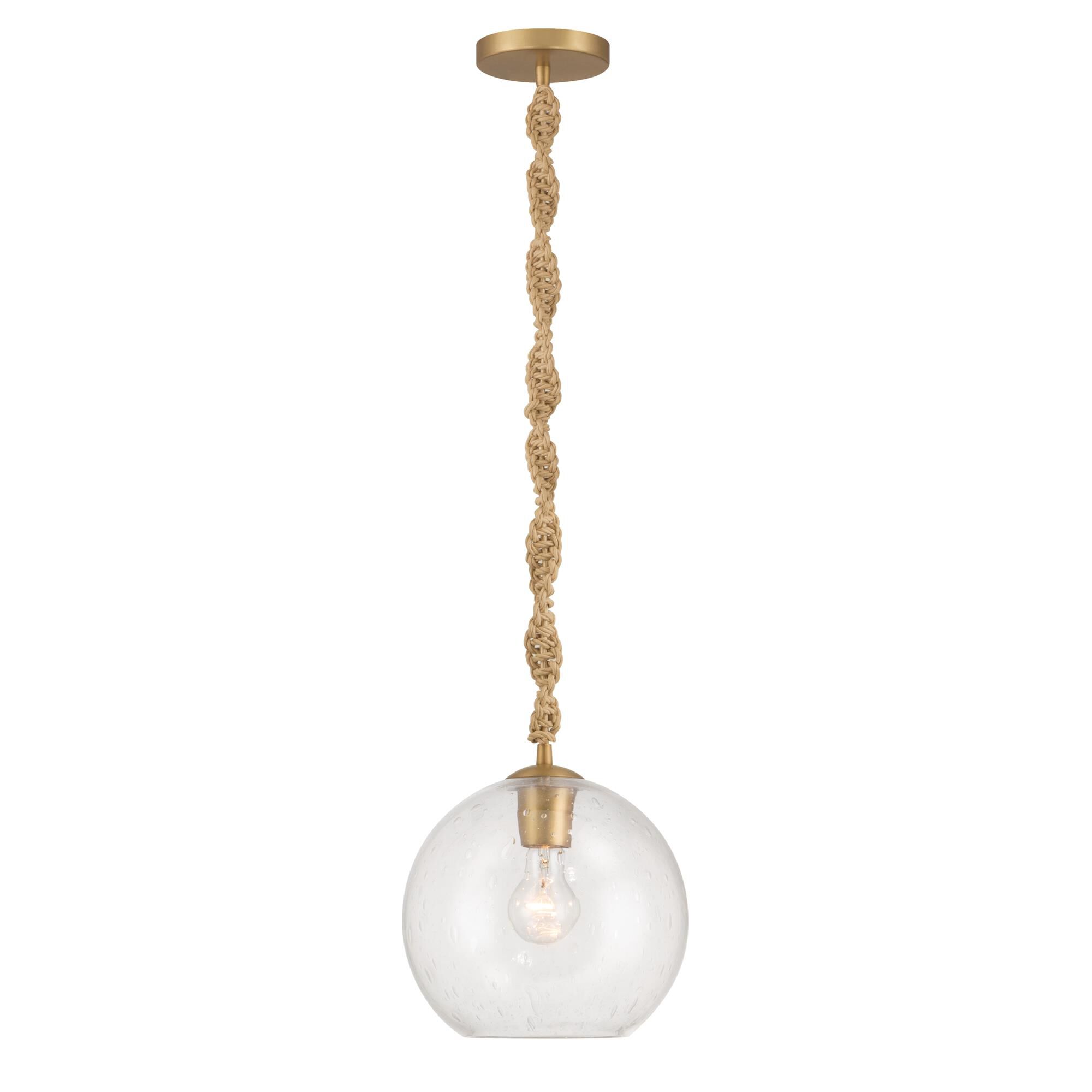 Shown in Legacy Brass finish and Clear Seeded glass