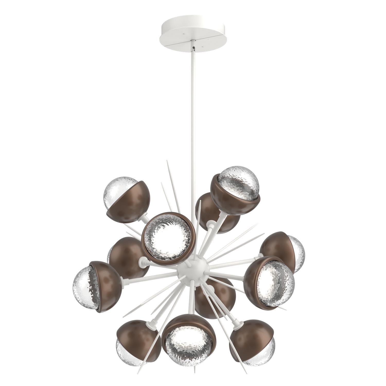 Shown in Salt White finish and Clear glass and Burnished Bronze accent