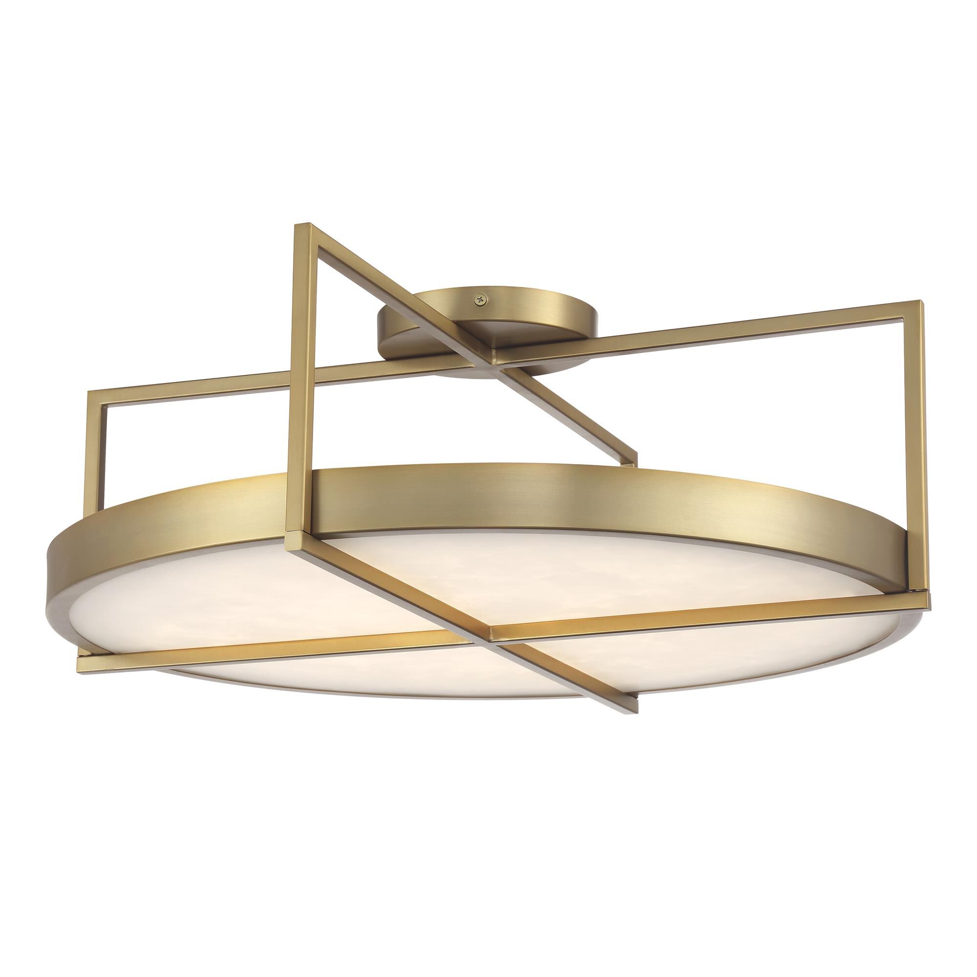 Shown in Soft Brass finish and White glass and Faux Alabaster shade