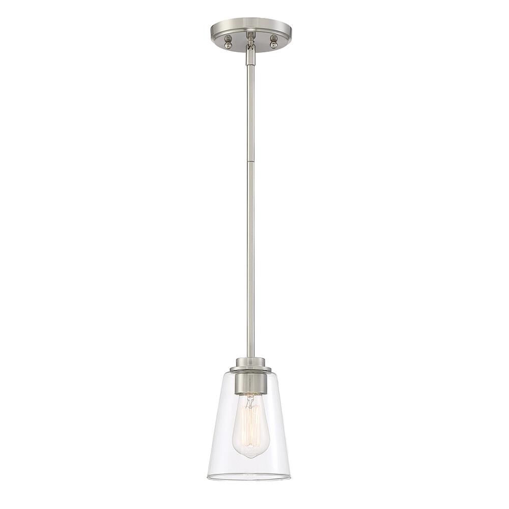 Shown in Satin Platinum finish and Clear glass and Clear Glass shade