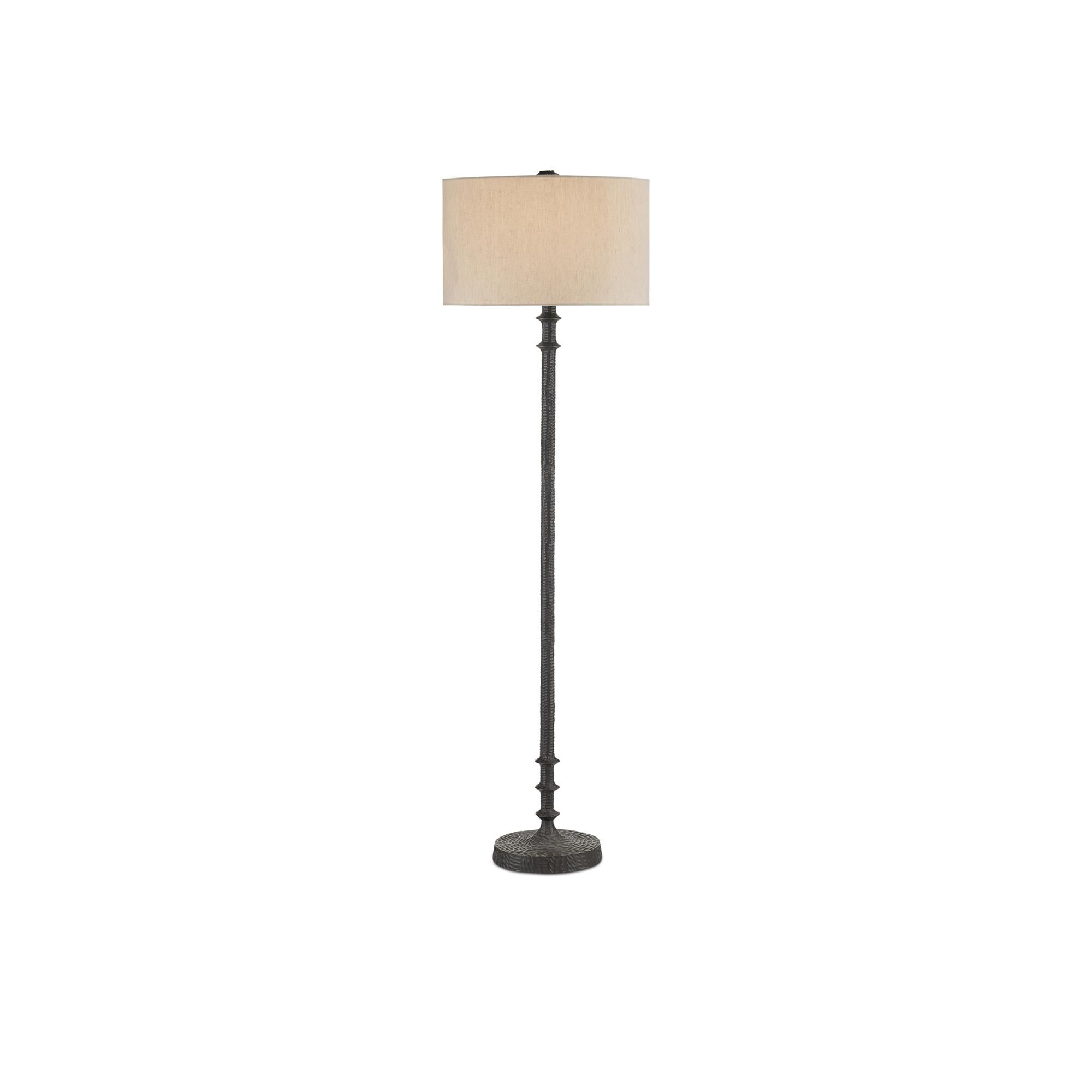 Shown in Bronze finish and Natural Linen shade