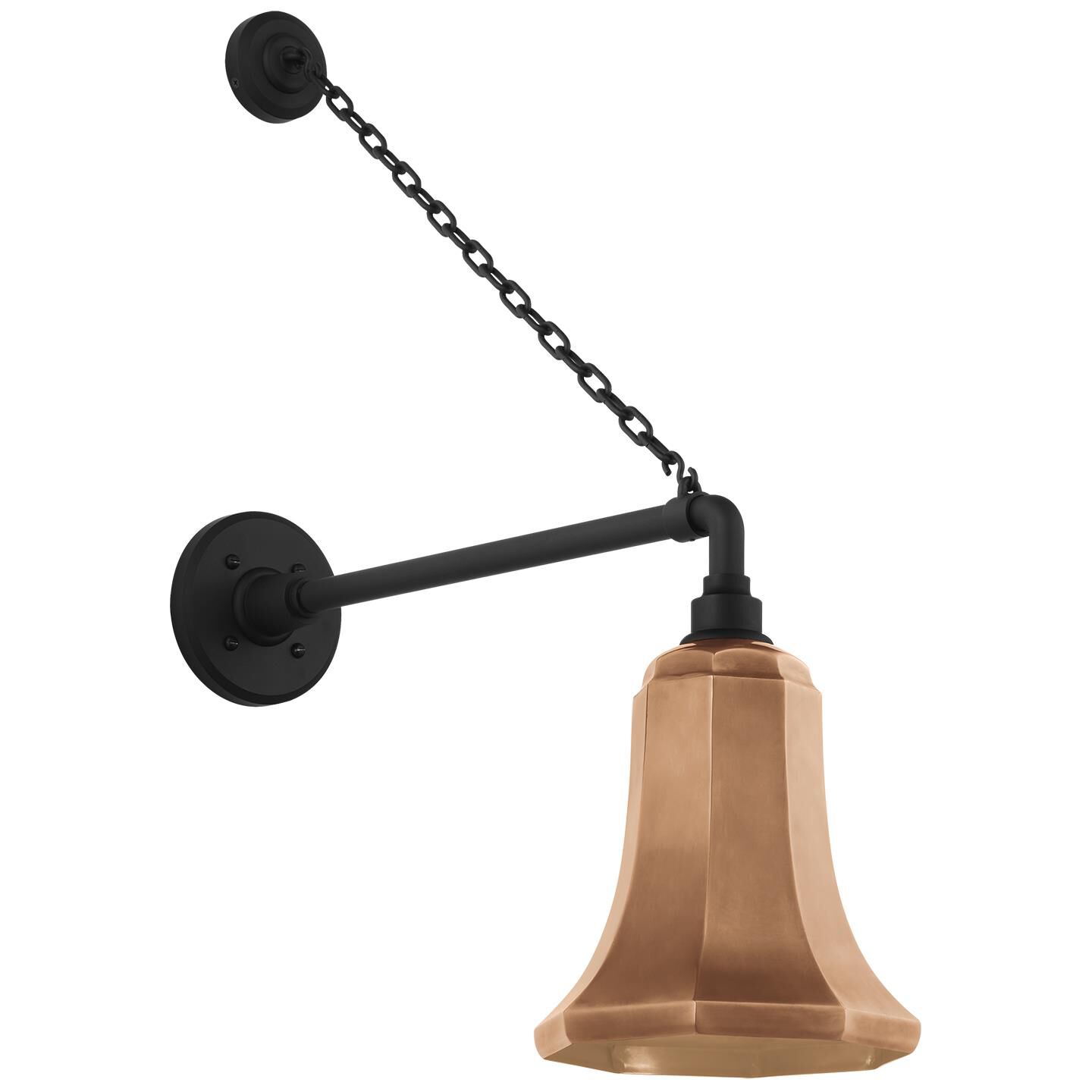 Shown in Matte Black finish and Copper shade