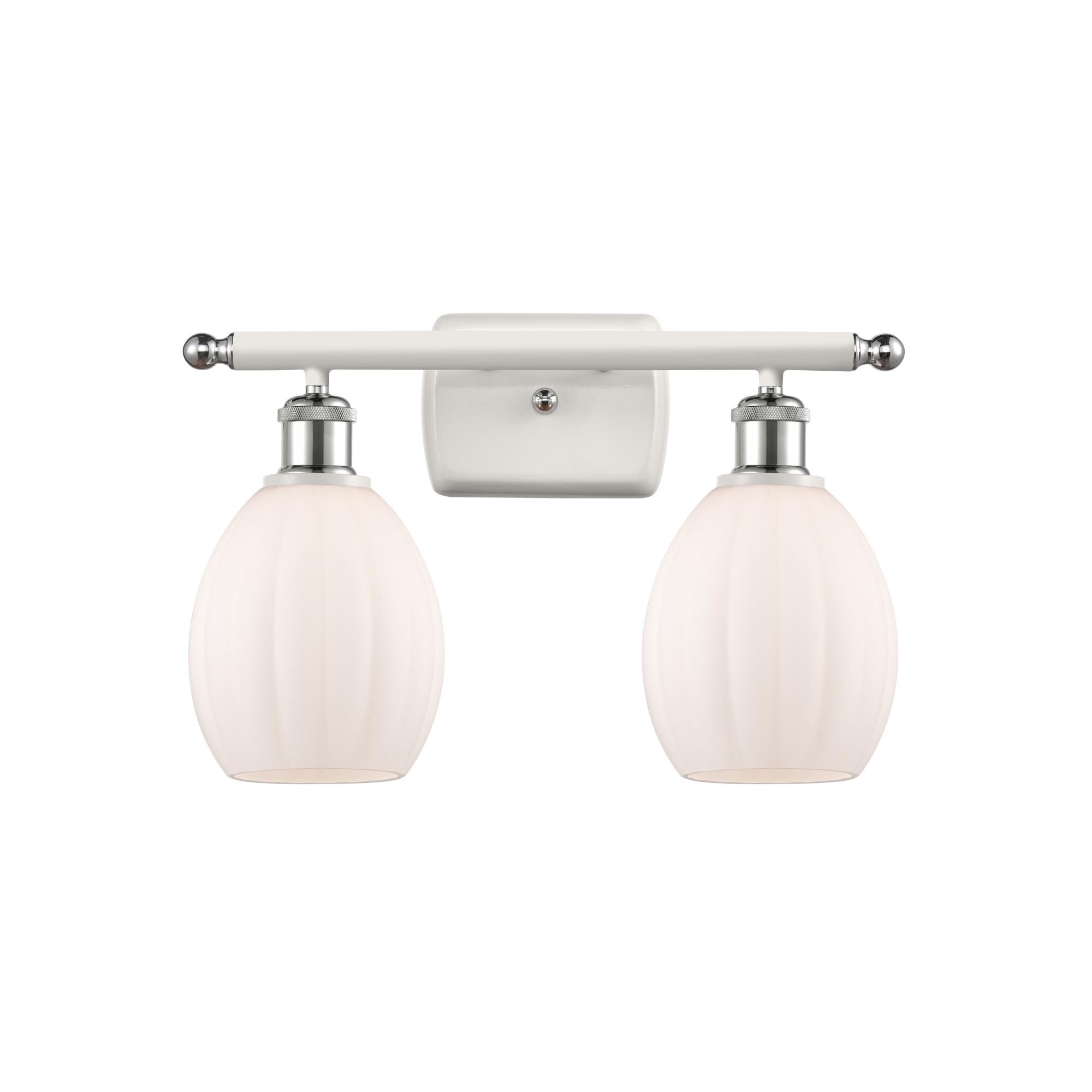 Shown in White And Polished Chrome finish and Sphere glass and Glass shade and Polished Chrome accent