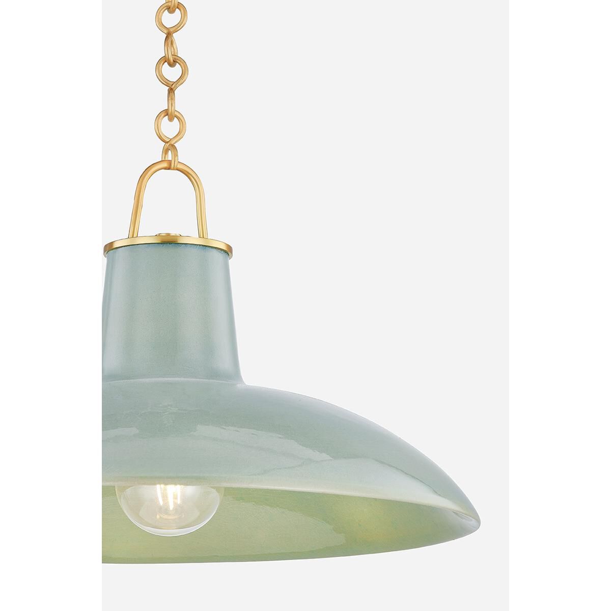 Shown in Aged Brass and Ceramic Moss Crackle finish